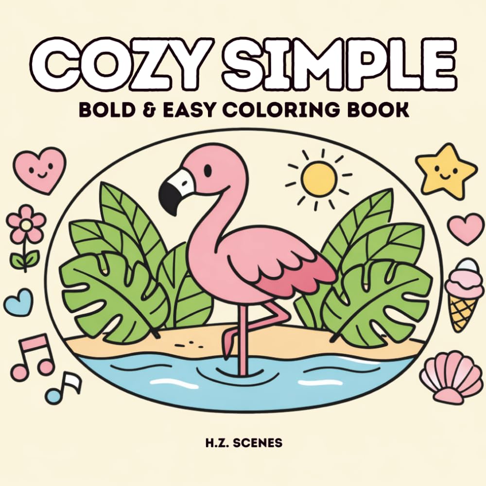 Cozy Simple: Bold & Easy Coloring Book for Adults and Teens Featuring Cute Minimalist Scenes for Relaxation and Stress Relief baixar o livro de graça