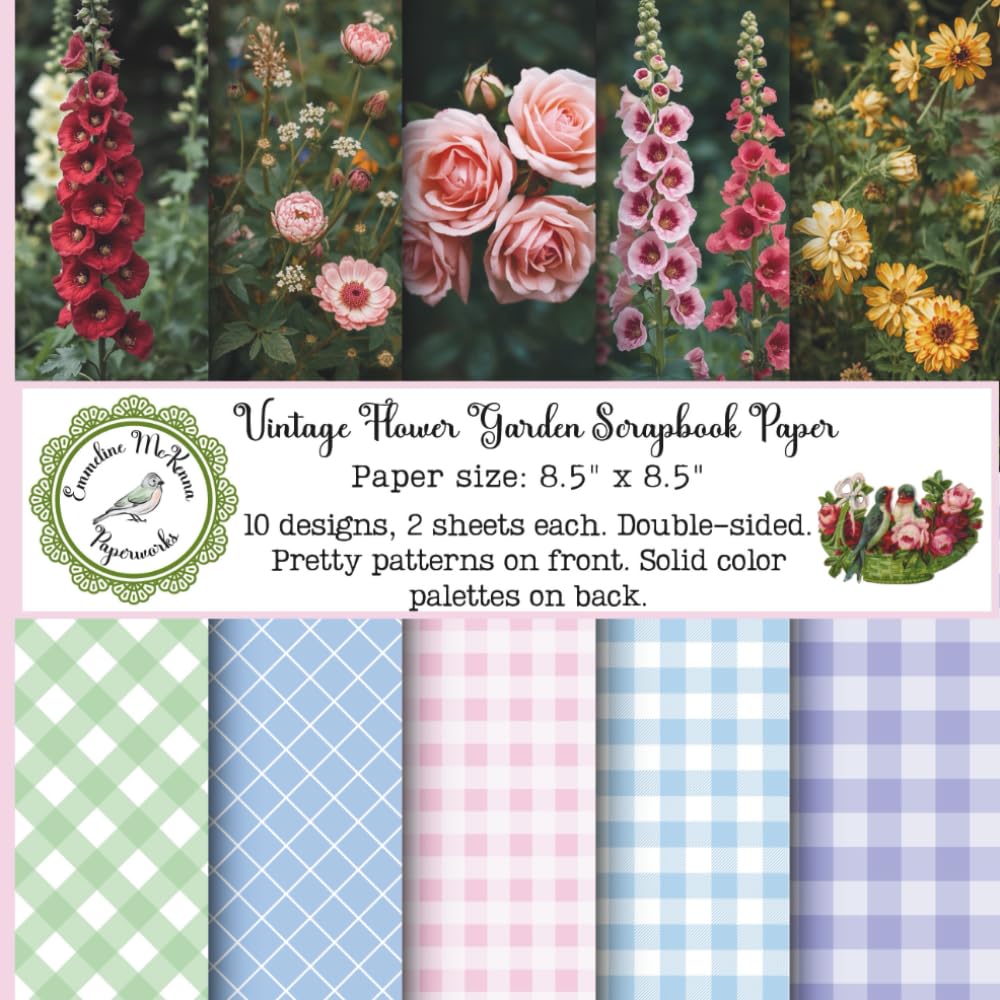 Vintage Flower Garden Scrapbook Paper: Decorative Craft Pad, Pretty Floral Patterns, Botanicals, Gingham, Lattice Designs, Double Sided for... Cardmaking, Gluebooks, Gift Decorating) baixar o livro de graça