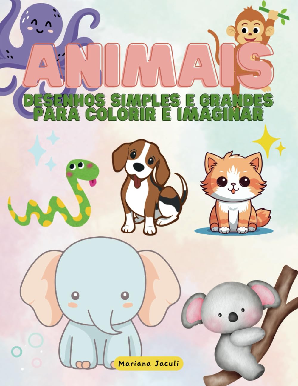 Animais: Desenhos simples e grandes Para colorir e imaginar (Portuguese Edition) baixar livro de graça
