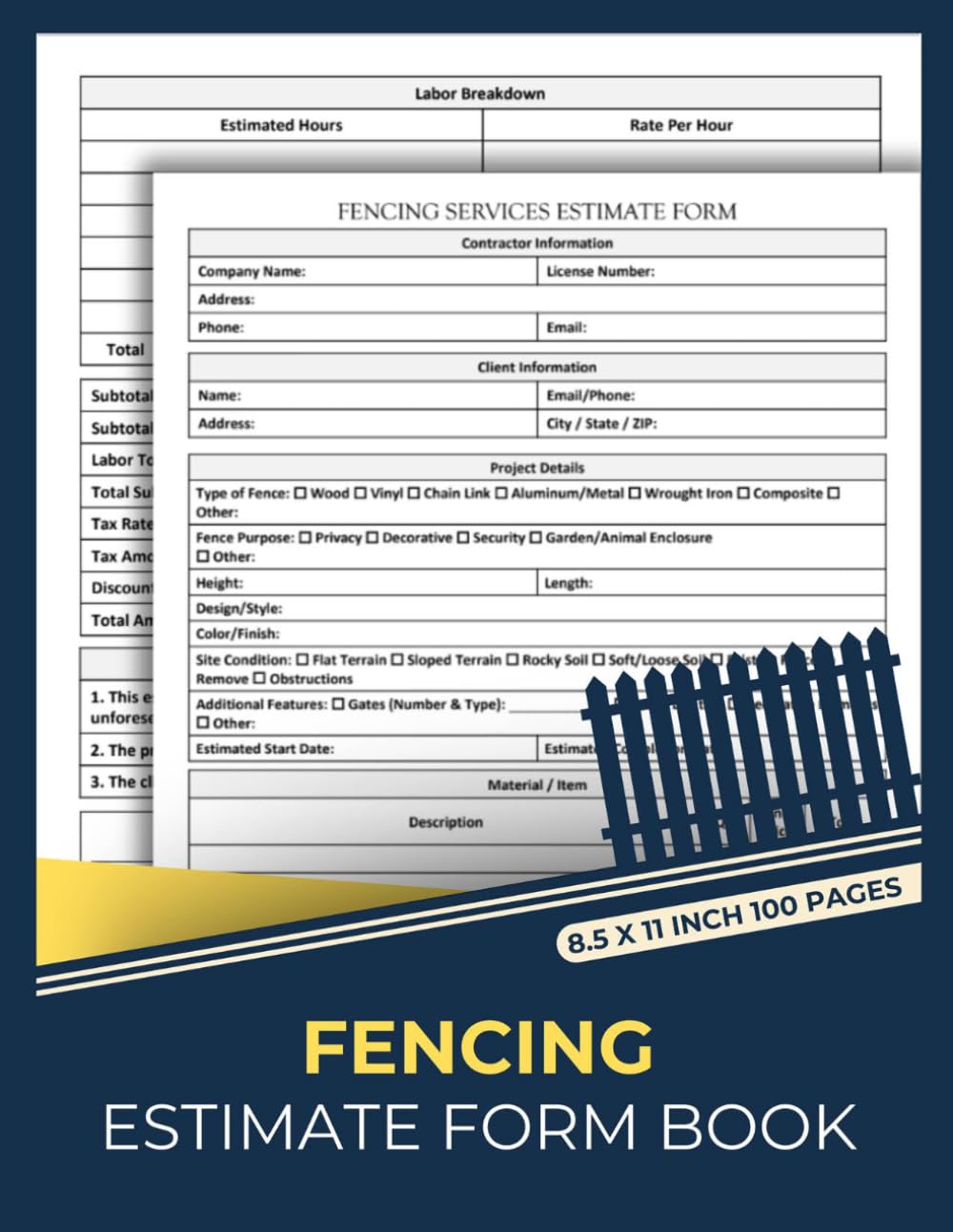 ler totalmente Fencing Estimate Form Book: Fence Contractor Job Estimate Forms | Estimating Book For Fence | 50 Forms | Quotation Form Book