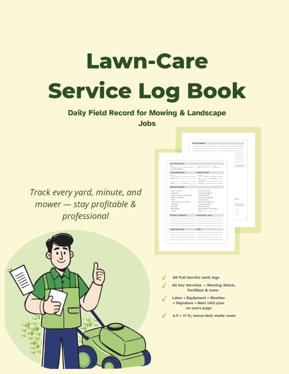 Lawn-Care Service Log Book: Daily Field Record for Mowing & Landscape Jobs baixar o livro de graça