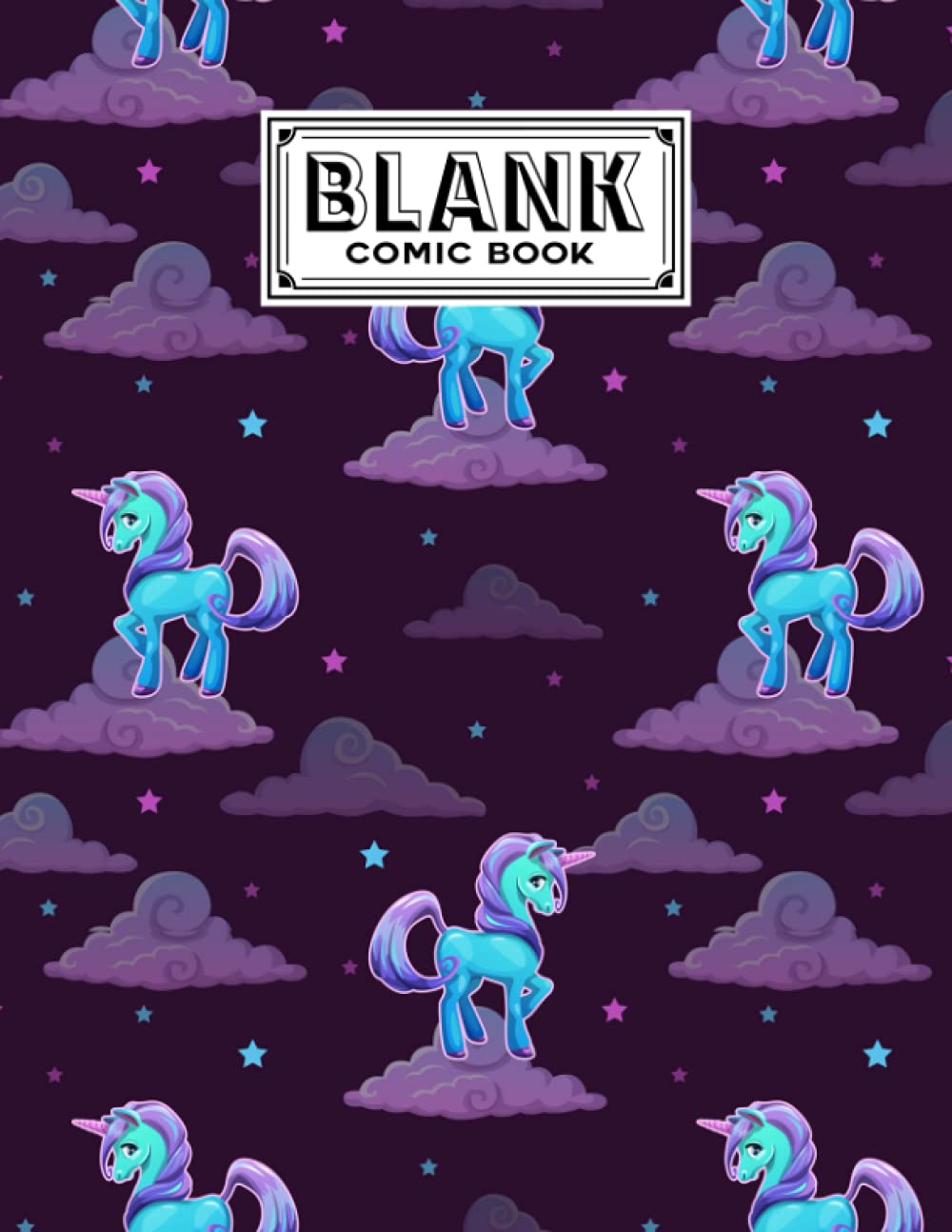 Blank Comic Book: Unicorn And Stars Cover Blank Comic Book, Create Your Own Story, Journal, Notebook, Sketchbook for Kids and Adults, 120 Pages - Size 8.5" x 11" Notebook by Henning Rausch baixar livro de graça