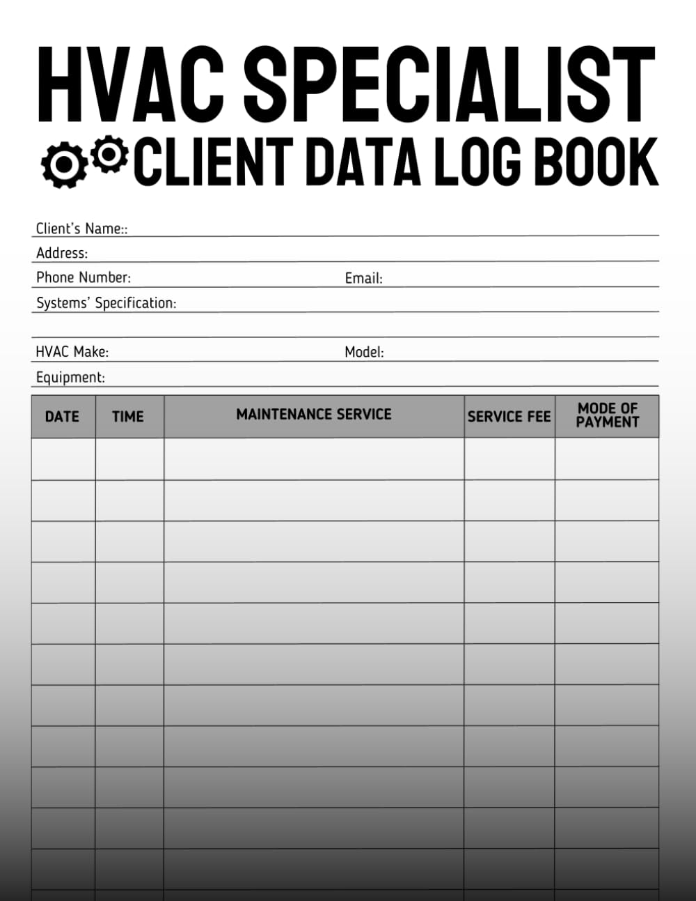 HVAC Specialist Client Data Log Book: Cute Logbook Gift for Professionals and Technicians to Record and Track Services and Customers Info baixar livro de graça