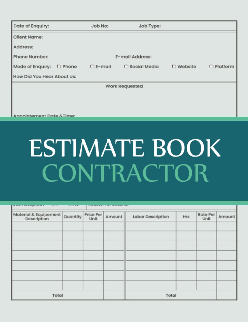 ler totalmente Contractor’s Estimate Log Book: Estimate Book Contractor, Job Estimate Forms for Contractors With Client Contact Log and Dot Diagram Sheets For Taking... Forms Log Book Construction (Volume 13)