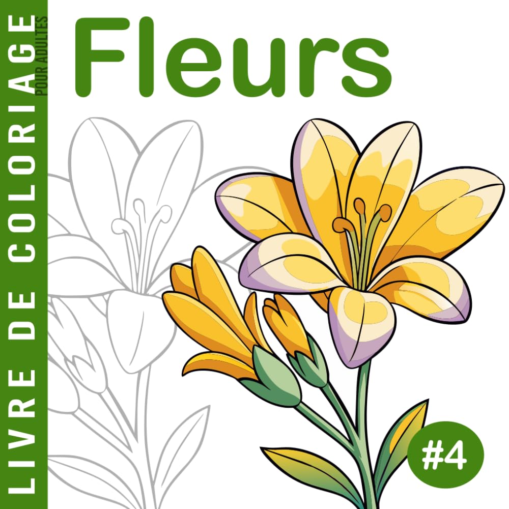 capítulo por capítulo baixar Fleurs #4 | Livre de coloriage pour les seniors: Cahier de coloriage anti stress | Grands dessins faciles à colorier pour adultes et débutants | Activités pour personnes âgées (French Edition)
