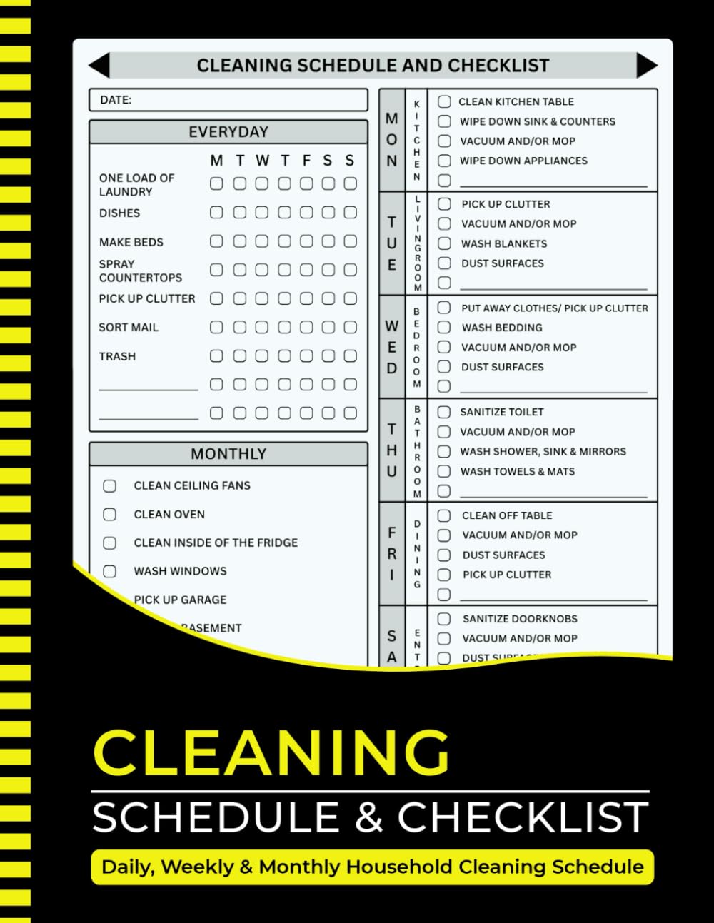 Cleaning Schedule and Checklist: Daily, Weekly and Monthly Household Cleaning Planner and Organizer baixar o livro de graça
