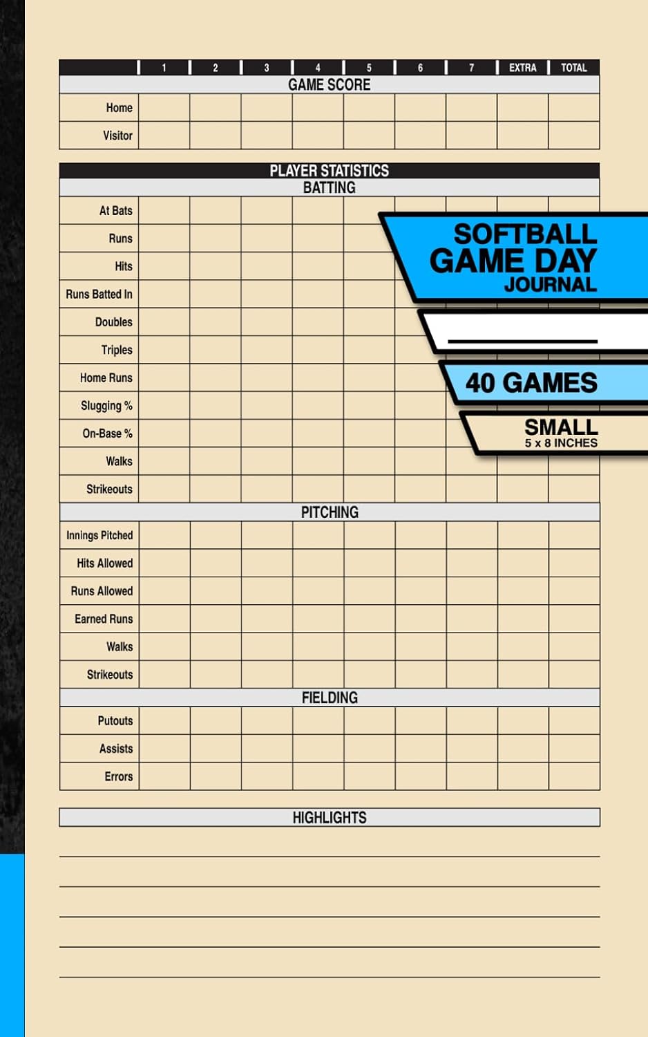 Softball Game Day Journal: Record and Track Your Individual Playing Stats | For High School Players | 7 Innings | 40 Games | Small baixar o livro de graça