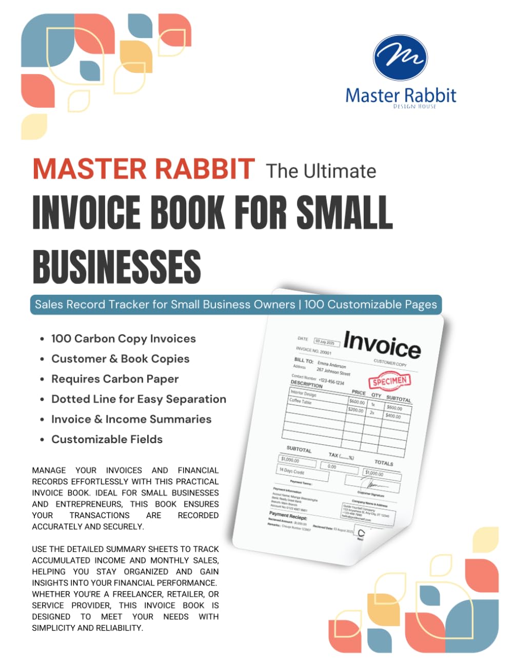 Rabbit Ears - The Ultimate Invoice Book for Small Businesses: 2-Part Carbon Copy Invoices with Flexible Numbering and Summary Tools (Record-keeping Books for Small business) baixar livro de graça