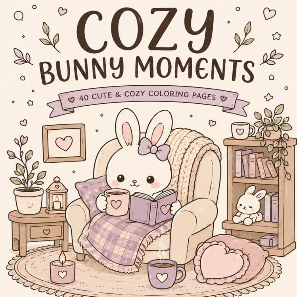 ler totalmente Cozy Bunny Moments: 40 Cutes & Cozy Coloring Pages (French Edition)