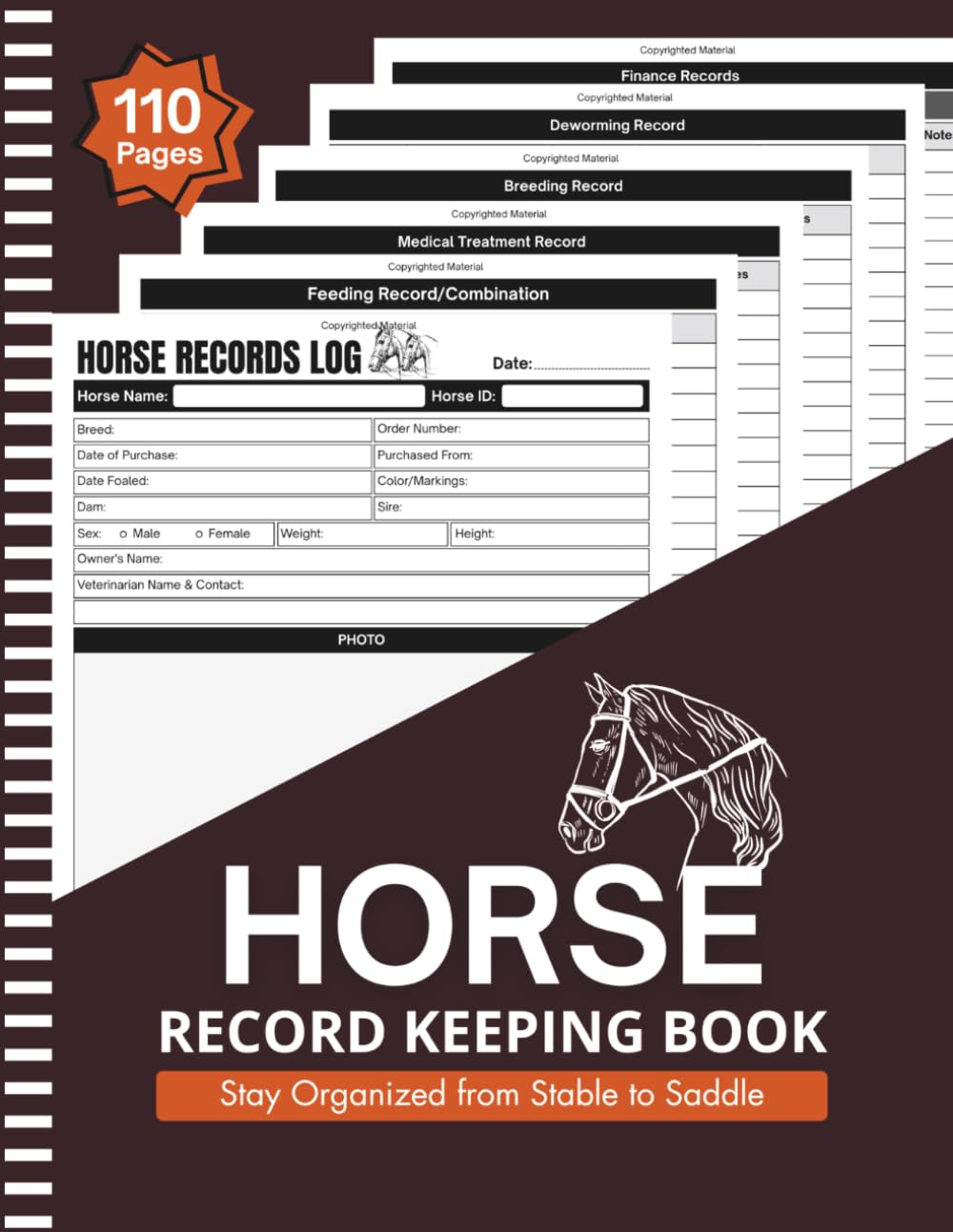 Horse Record Keeping Log Book: Horse Care, Health, Feeding & Breeding Record Book for Horse Owners, Breeders & Stable Managers | Large Print 8.5" x 11" Inches, 110 pages baixar o livro de graça
