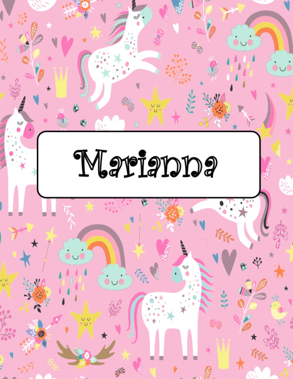 ler totalmente Marianna: Unicorn Notebook Personal Name Wide Lined Rule Paper | The Notebook For Writing Journal or Diary Women & Girls Gift for Birthday, For Student, Back to schoo | 160 Pages Size 8.5x11inch