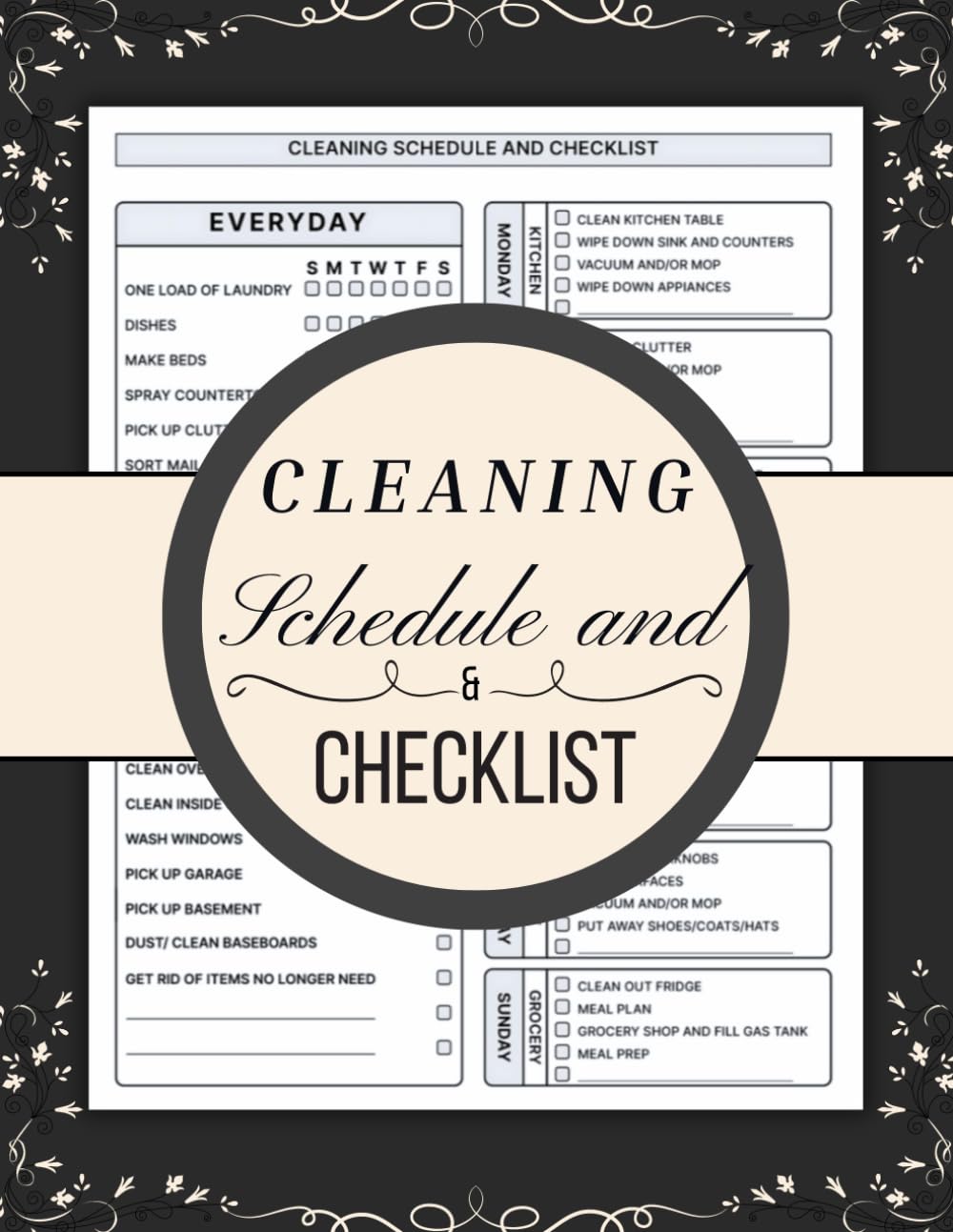 Cleaning Schedule and Checklist: Daily Weekly and Monthly Household Cleaning Schedule, Housekeeping Checklist Planner, and Organizer ( 120Pages "8.5X11" Inches ) baixar o livro de graça