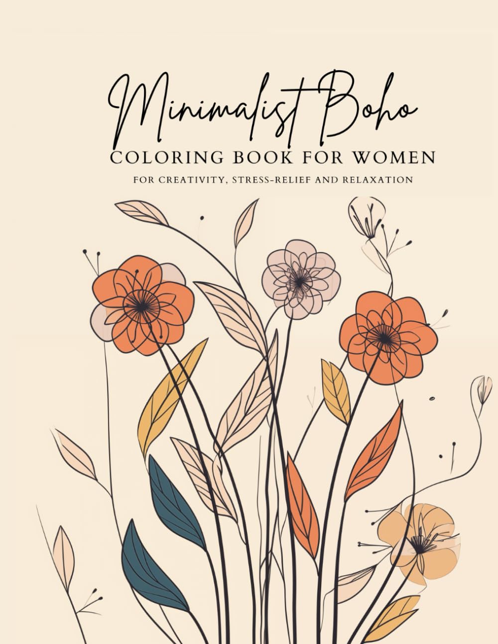 ler totalmente Boho Minimalist Coloring Book For Women: Over 50 Beautiful, Simple and Abstract Aesthetics Designed for Creative Expression, Relaxation & Stress Relief | Gift Idea for Adults & Teens
