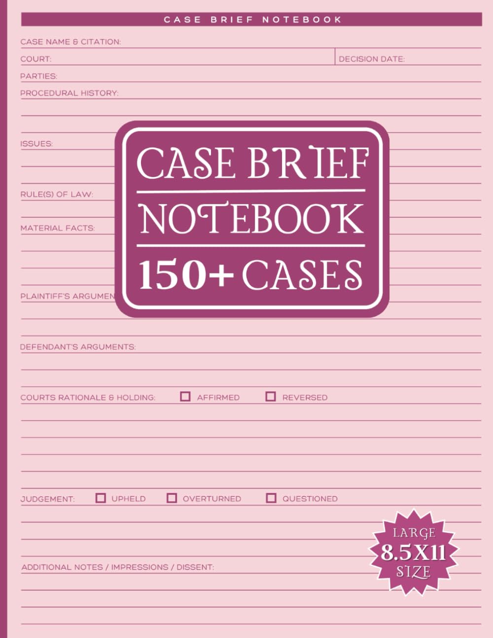 Case Brief Notebook: Mega 150+ Templates for Case Brief Notetaking for Law School Students with additional Planner, To Do Lists & more baixar o livro de graça