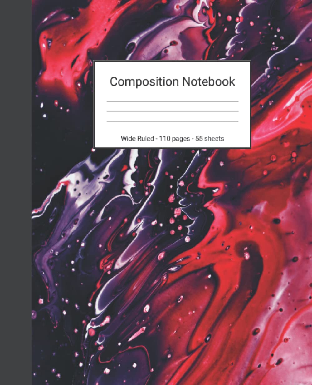 ler totalmente Composition Notebook: Wide Ruled Paper Notebook Journal - Purple And Red Liquid Marble - Blank Wide Lined Workbook
