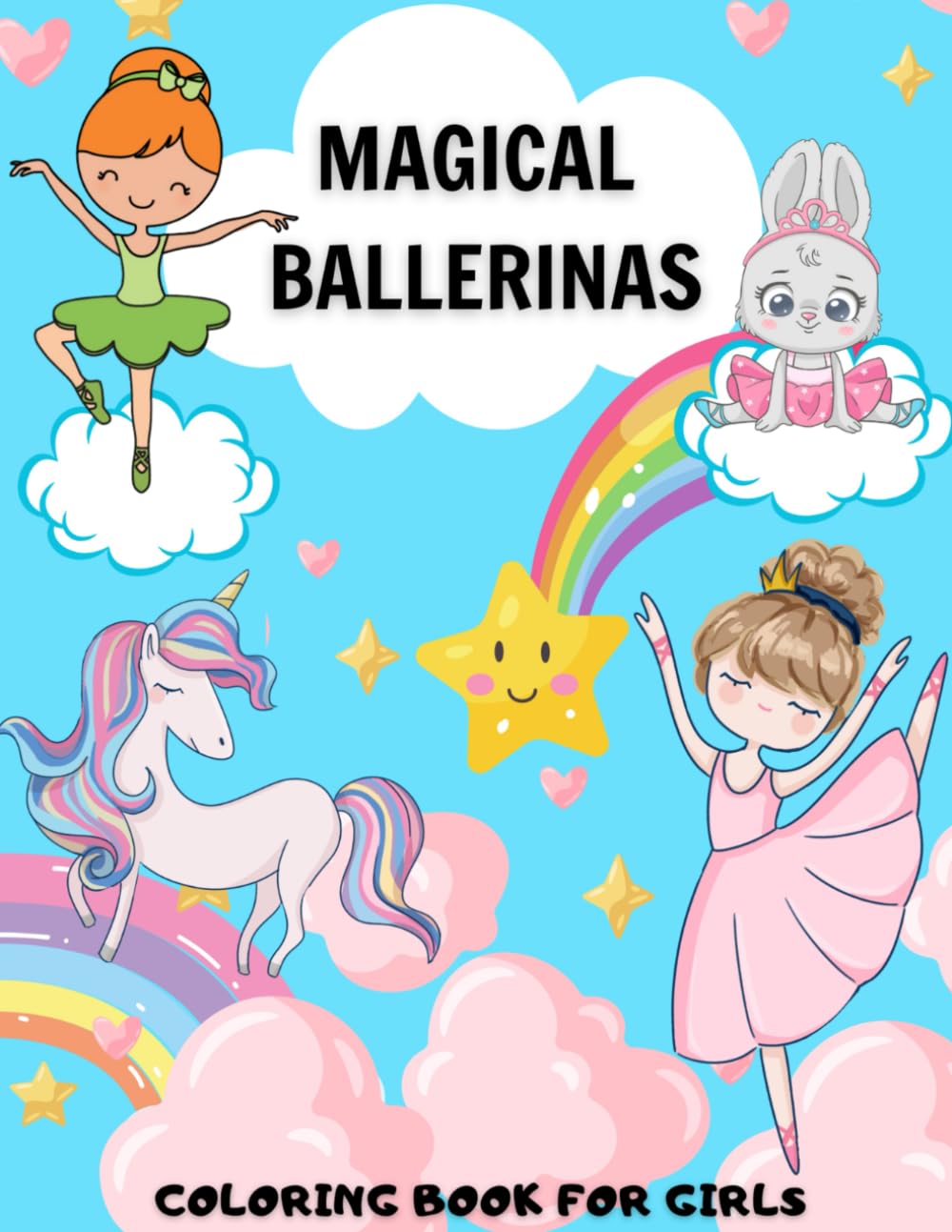 Magical Ballerinas Coloring Book for Girls: 35 Fun Designs with Ballet Dancers, Fairies, Princesses, Cute Animals, and More! Ideal for Preschoolers. baixar o livro de graça