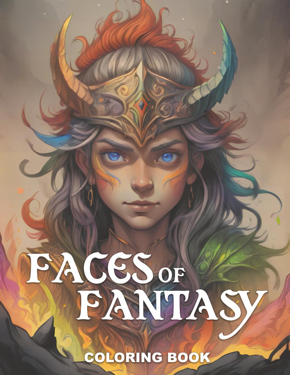 Faces of Fantasy - Adult Coloring Book: Giant Collection of Fantasy Characters: Flower Queen, Frozen Witch, Princess, Wizard, Knight, Mermaid | Magic... | Enchanted Forest Animals: Horse | Mandala baixar o livro de graça
