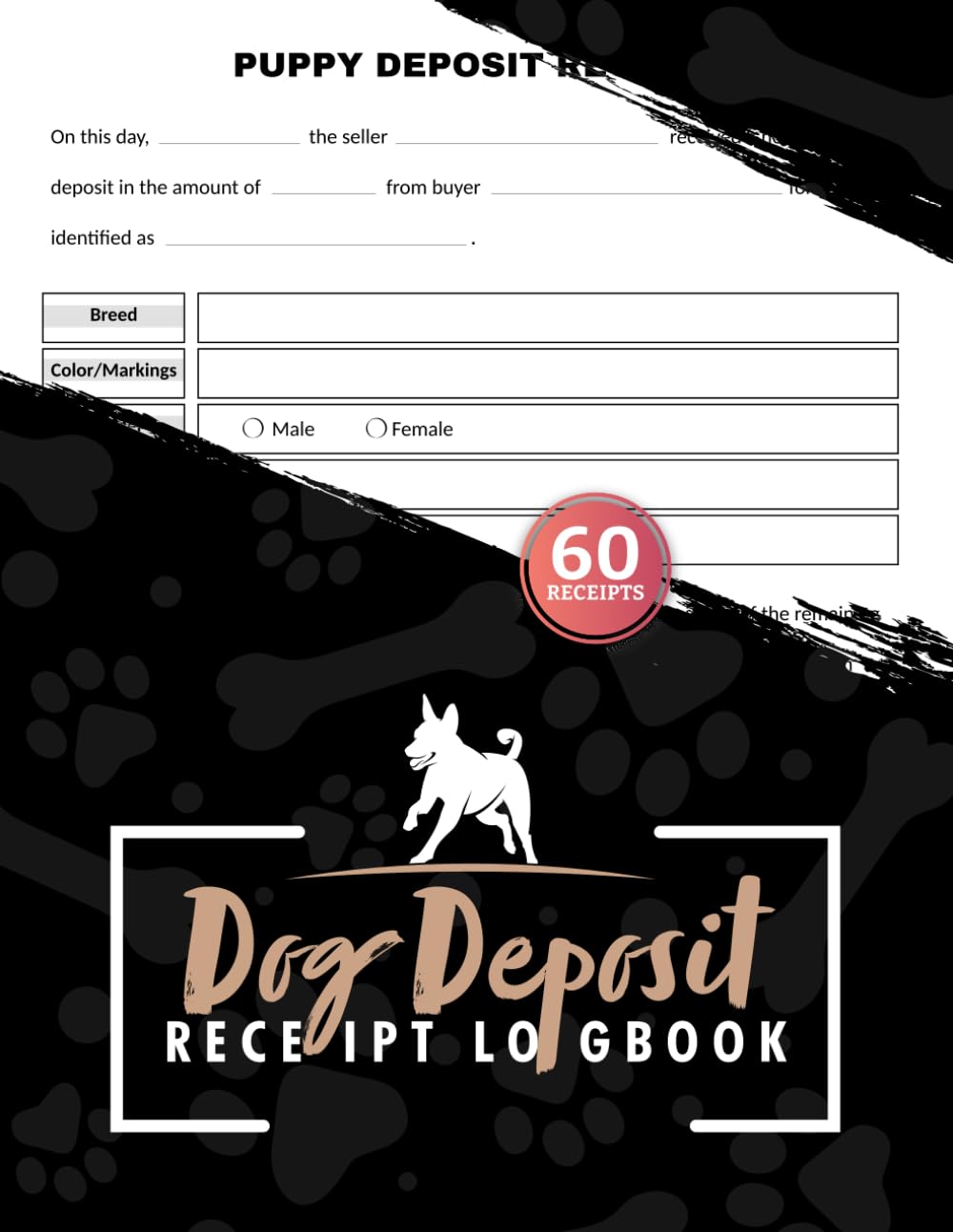 Dog Deposit Receipt Logbook: New Puppy Purchase Agreement Records for Breeders | 60 Receipts, 120 Single-Sided Pages baixar livro de graça