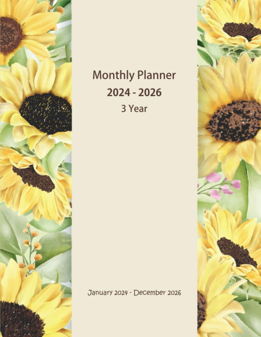 ler totalmente 2024-2026 3 Year Monthly Planner: Large 36 Months Calendar from January 2024 to December 2026 with Holidays. Floral Cover.