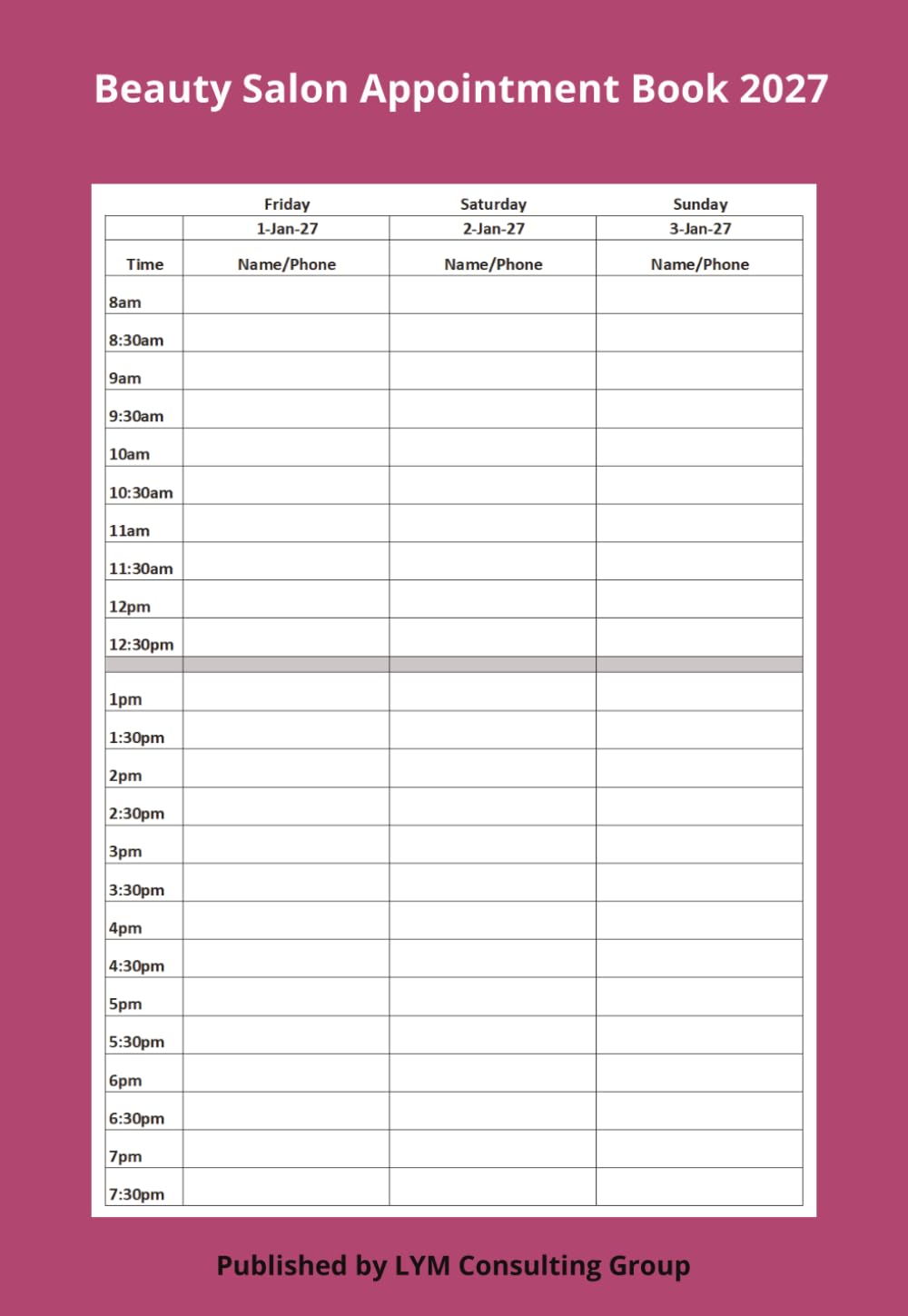 capítulo por capítulo baixar Beauty Salon Appointment Book 2027