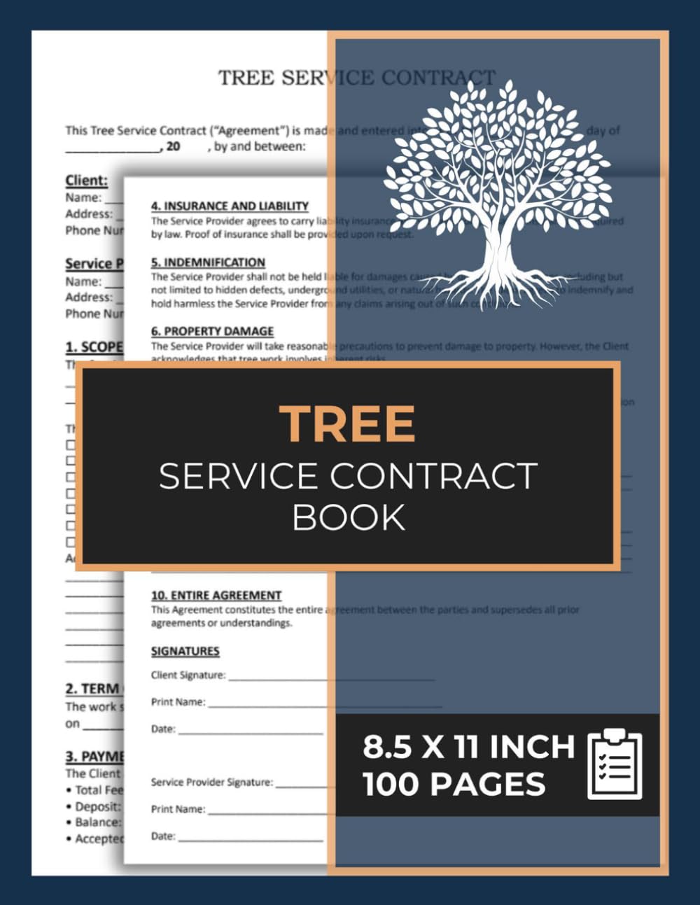 ler totalmente Tree Service Contract Book: Agreement between a service provider and a client that outlines the terms & conditions for tree services | 50 Forms