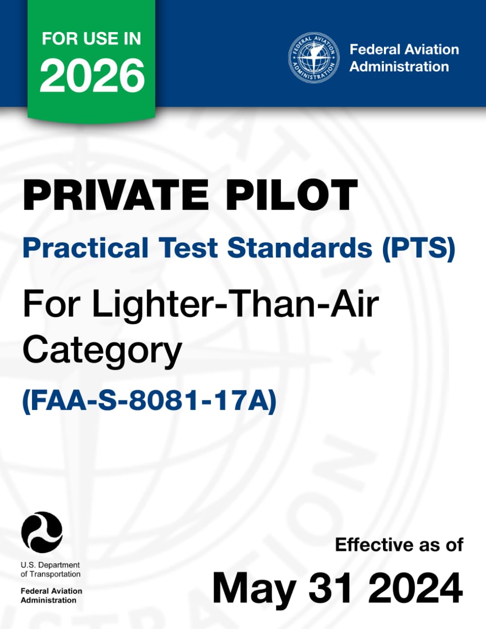 Private Pilot Practical Test Standards (PTS) for Lighter-Than-Air Category (FAA-S-8081-17A) baixar livro de graça