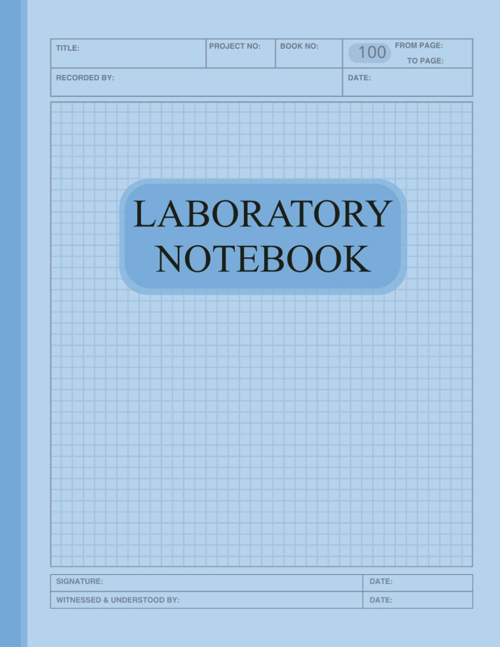 Laboratory Notebook: Blue | 5x5 Quad Ruled Grid, Numbered Pages & Table of Contents | 8.5 x 11 Lab Notebook for Students, Researchers & Scientists baixar o livro de graça