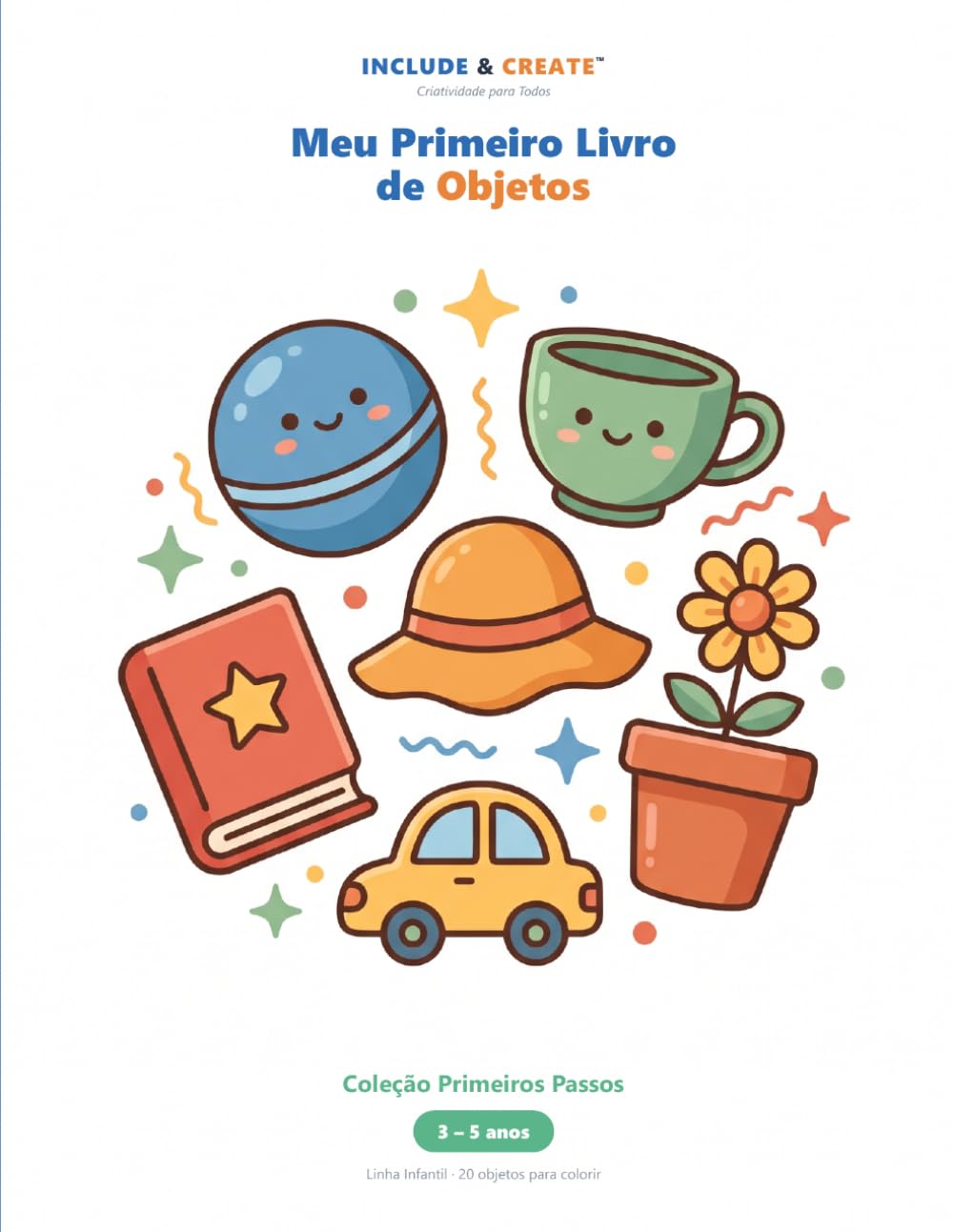 ler totalmente Meu Primeiro Livro de Objetos: Primeiro livro de colorir — traços grandes e simples para mãos pequenas (Portuguese Edition)