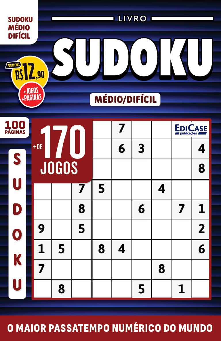 Livro Sudoku ed.52 - 100 págs. - Médio/Difícil: O maior passatempo numérico do mundo