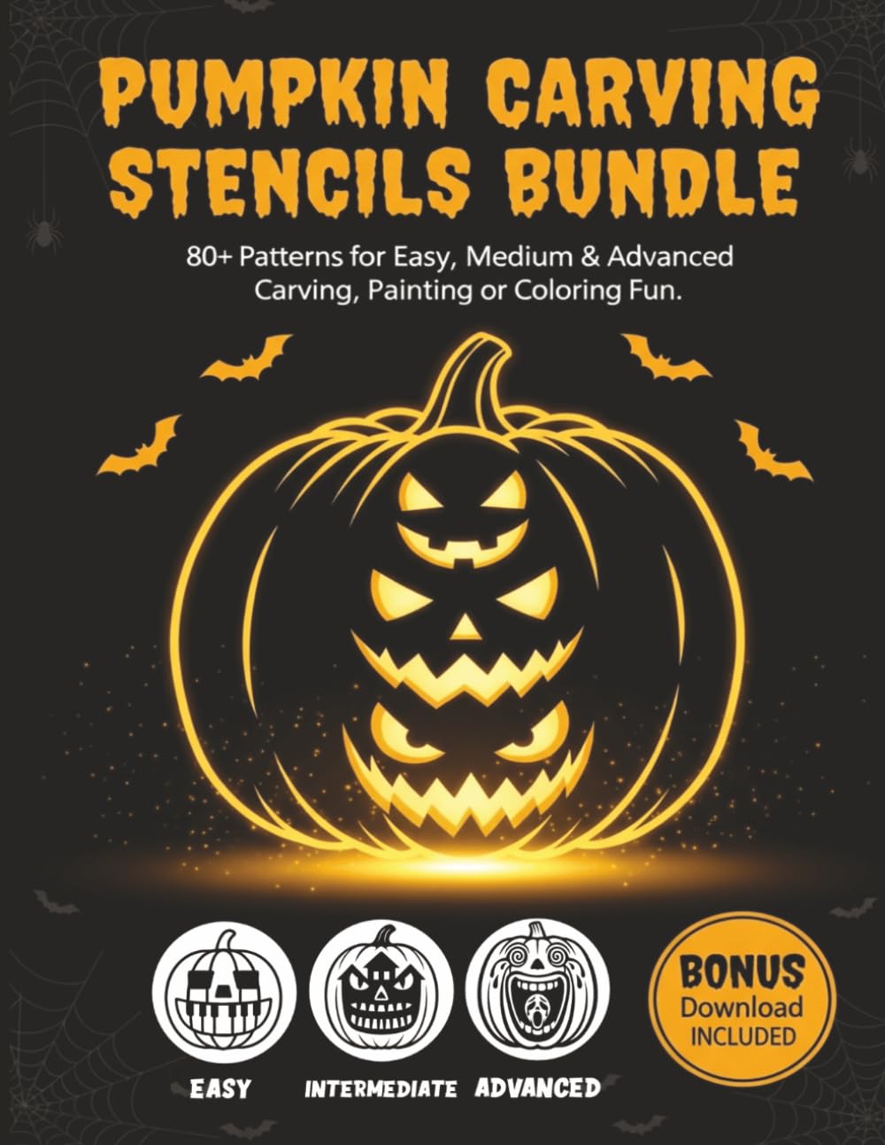 capítulo por capítulo baixar Pumpkin Carving Stencils Bundle: 80+ Halloween Patterns for Easy, Medium & Advanced Carving, Painting, and Coloring Fun