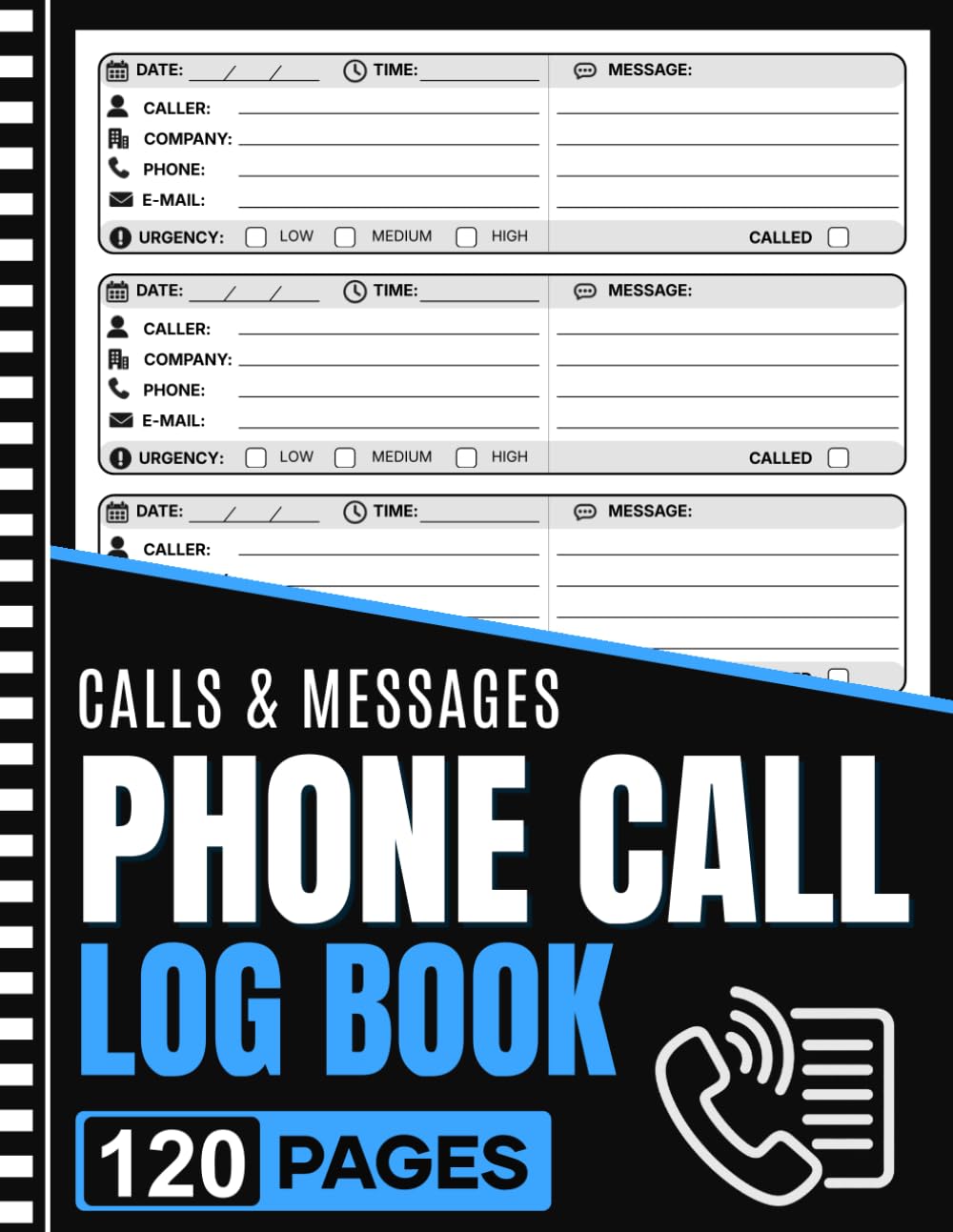 Phone Call Log Book: Call Tracker Notebook for Messages, Voicemails, Contacts, Follow-Ups, and Inbound & Outbound Records for Office, Business, or Home baixar livro de graça