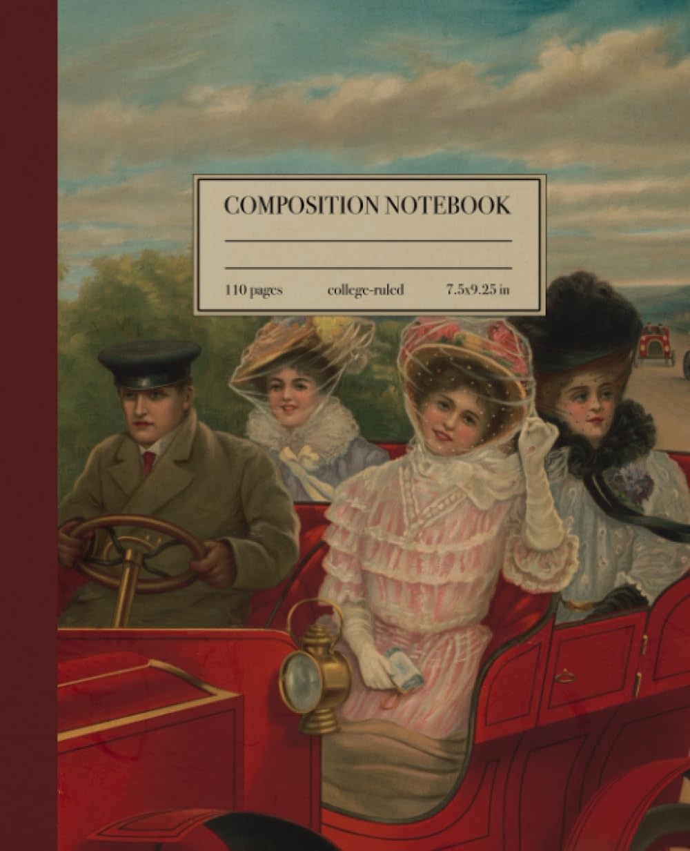 Composition Notebook College Ruled: Motoring Vintage Illustration | Cute Cottagecore Aesthetic Journal for School, College, Office, Work | Wide Lined baixar livro de graça