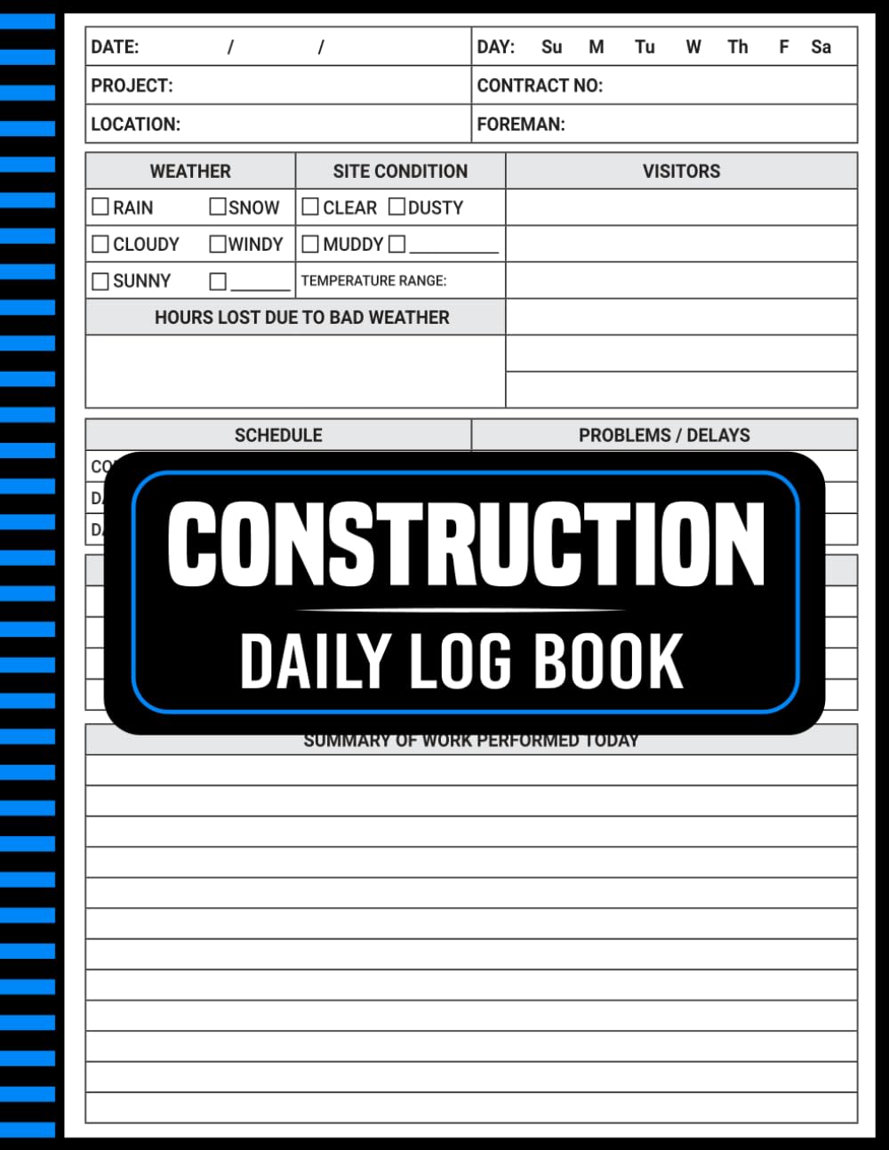 ler totalmente Construction Daily Log Book: Record Job Details, Monitor Progress, and Stay on Schedule
