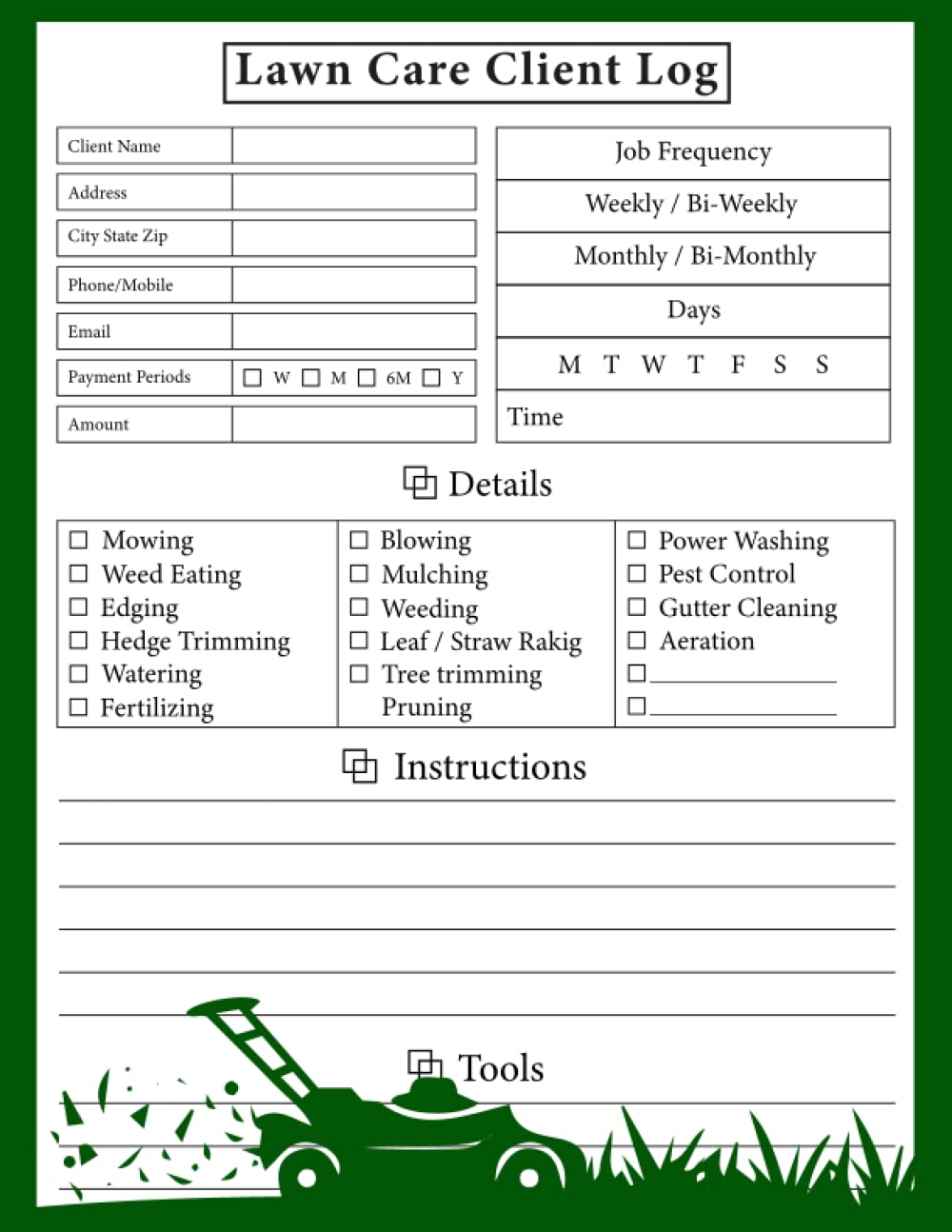 capítulo por capítulo baixar Lawn care client Log book: Lawn Mowing and Landscape Appointment Logbook, Keep Track And Record of Your Client's Information, Useful For Lawn Care... yard maintenance book | 110 pages | 8.5x11