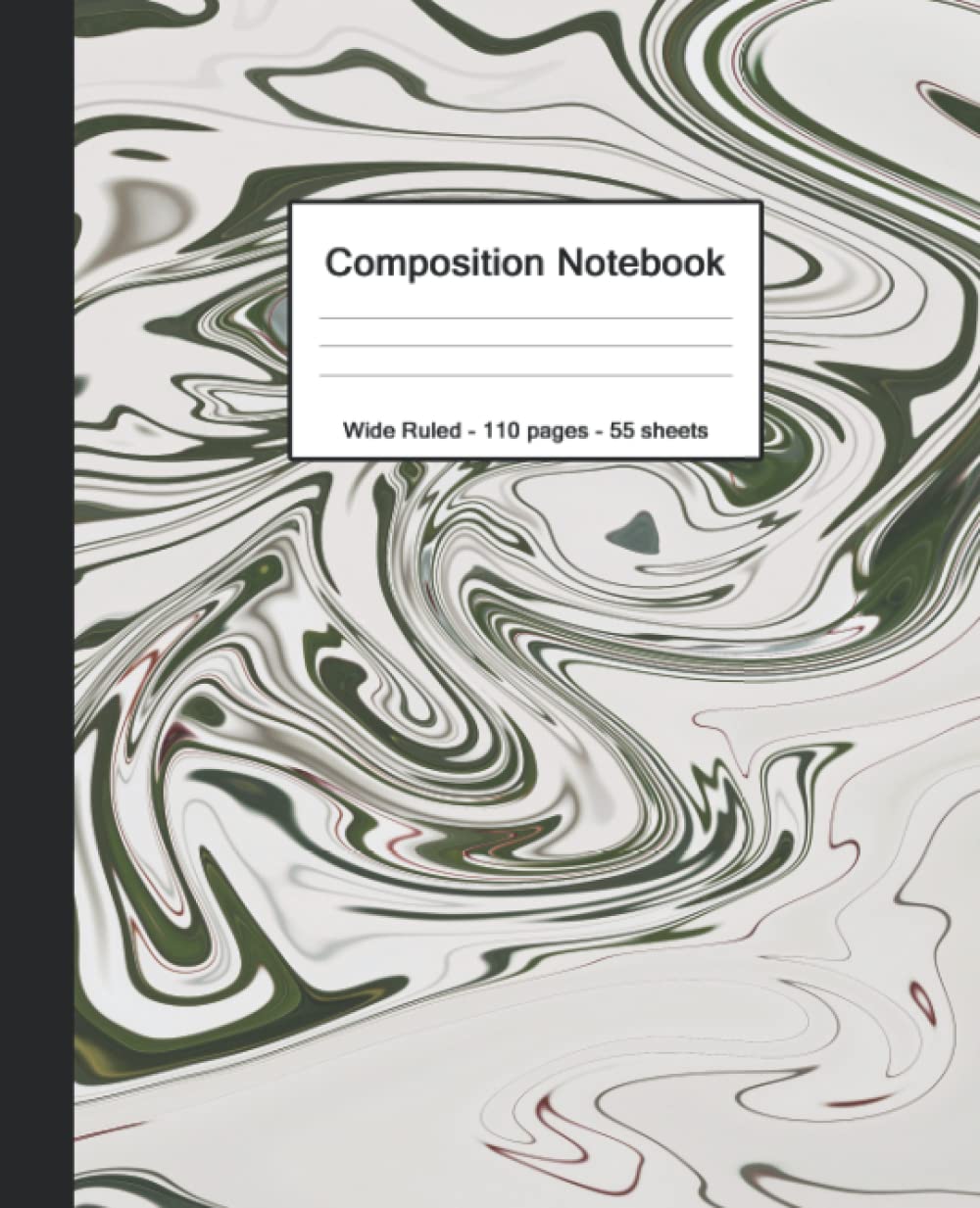 Composition Notebook: Cute Olive Green Swirled Acrylic | Funky Wide Lined Composition Book for University, School or College | Blank Wide Ruled Journal Workbook baixar livro de graça