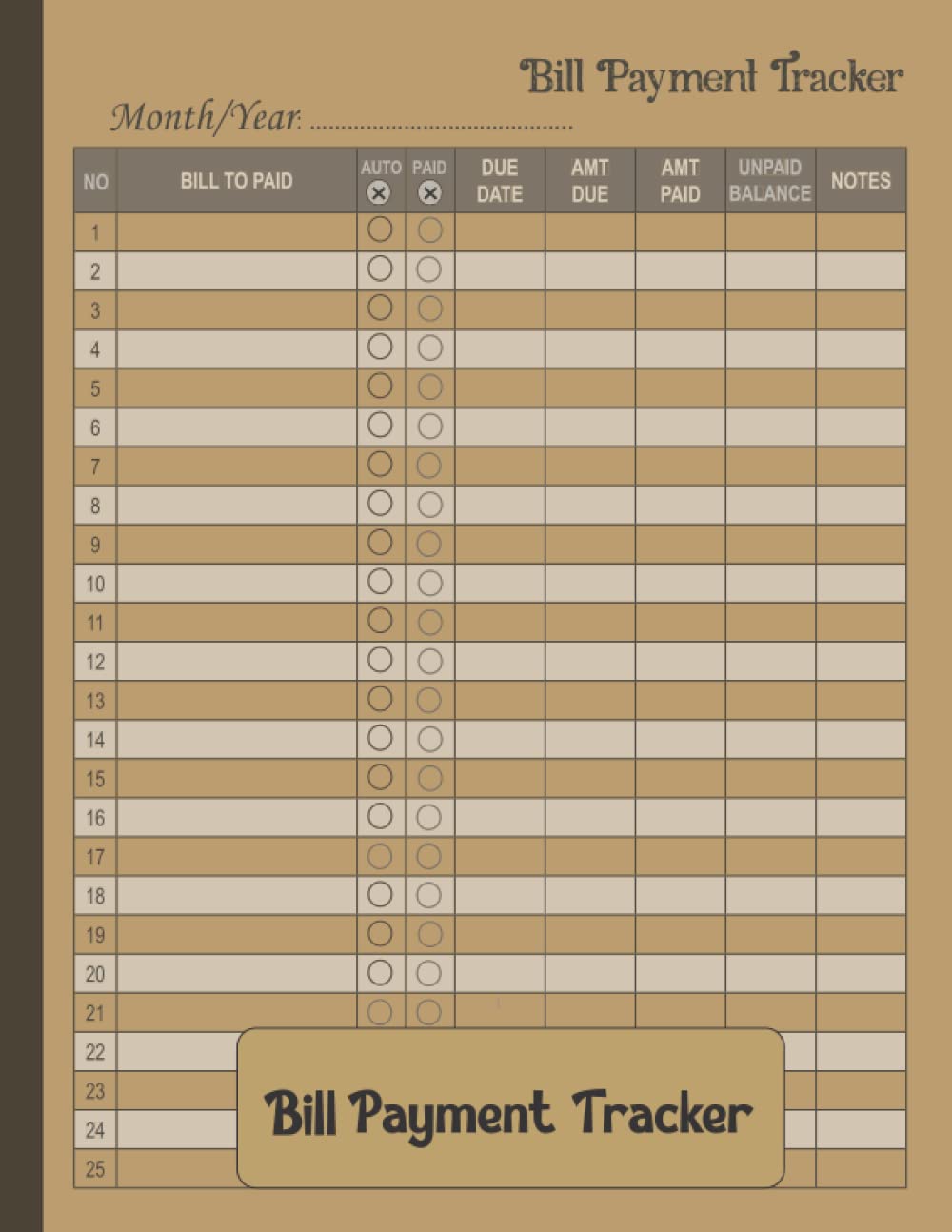 Bill Payment Tracker: Monthly Bill Payment Organizer, Expenses Planner and Bill Tracker log, Bill Payment Checklist Ledger, Debt Tracker. baixar livro de graça