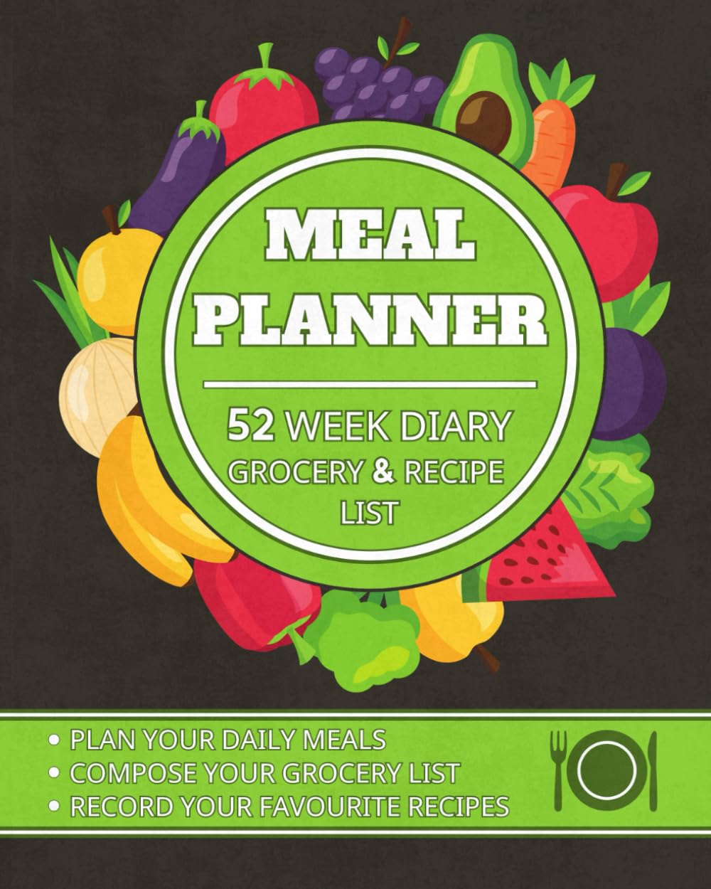 52 Week Meal Planner, Grocery List & Favourite Recipe Record - Food Planner Journal: Food Diary Book baixar livro de graça