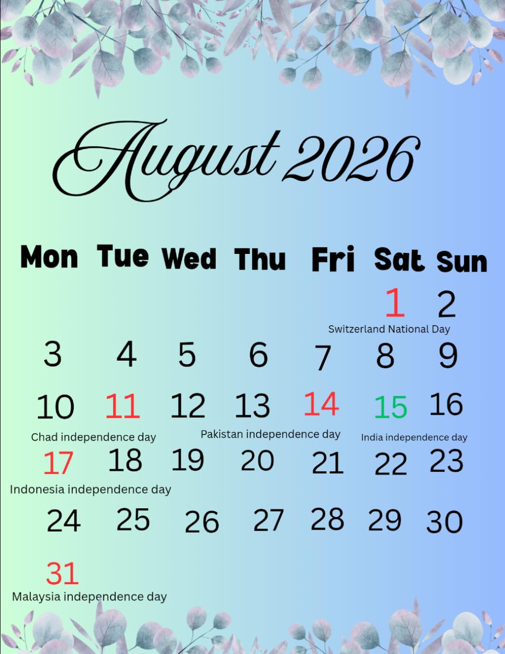 ler totalmente Floral Calendar 2026-2028