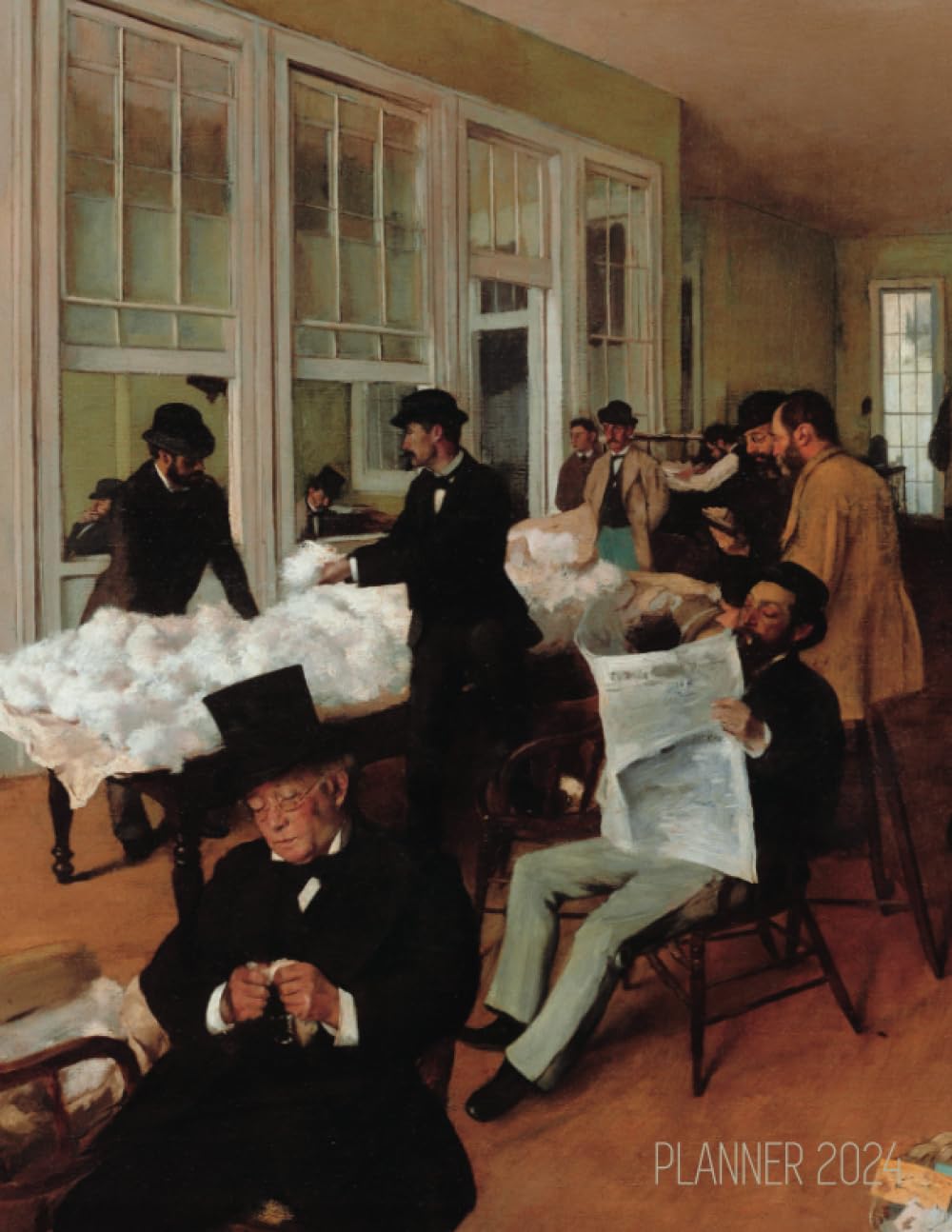 ler totalmente Edgar Degas Planner 2024: A Cotton Office In New Orleans Painting | Impressionism Art Year Organizer: January–December (12 Months)