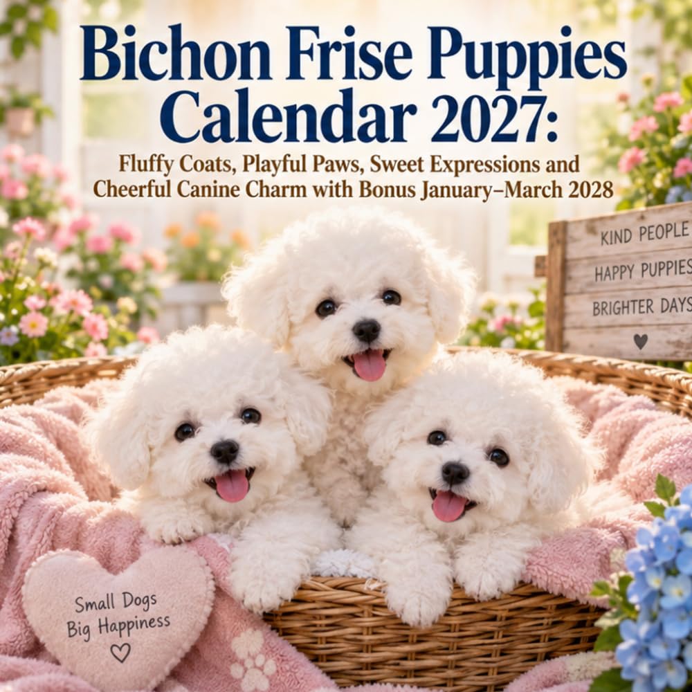 Bichon Frise Puppies Calendar 2027: 3 Month Bonus January–March 2028 baixar o livro de graça