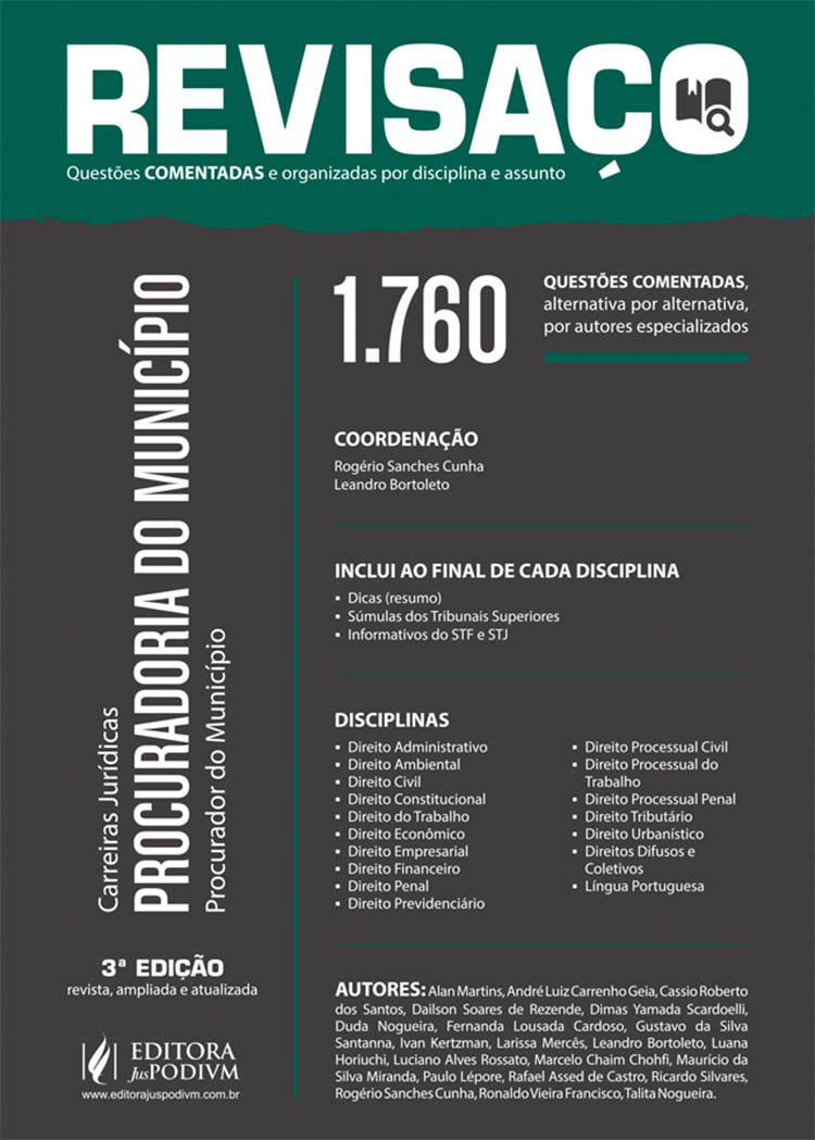 ler totalmente Procuradoria do Município. Procurador do Município. 1.760 Questões Comentadas - Coleção Revisaço