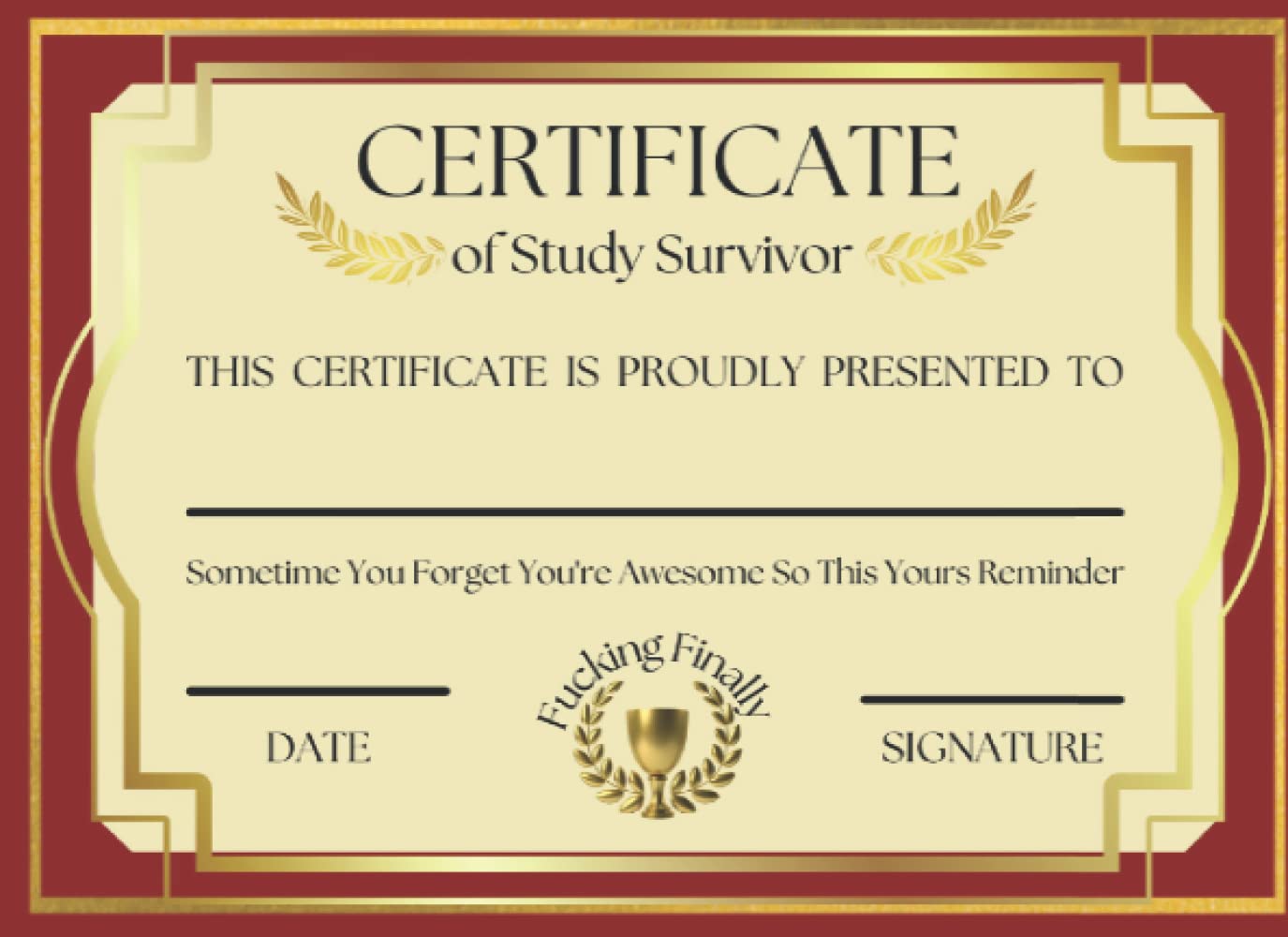 capítulo por capítulo baixar Certificate of Study Survivor Guest Book: Unique Graduation Gifts For Senior, Him or Her. Keepsake Funny Quotes With Space for Picture And Bonus Gift Log