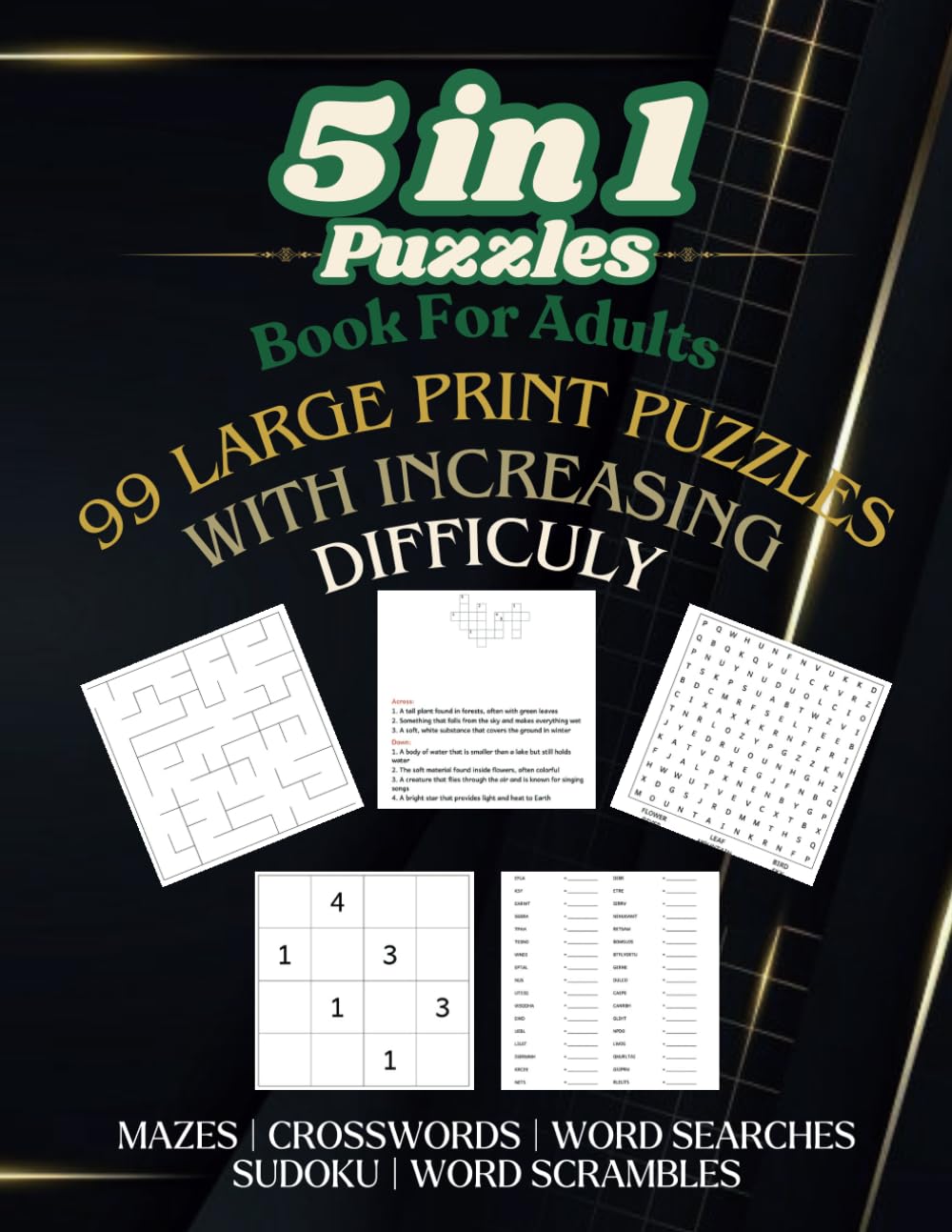Mindful Variety Puzzles: The Ultimate Adult Challenge Book, with 99 Puzzles - from Easy to Hard, for Teen and Adults for Relaxation and Brain Boost... Search, Crosswords, Sudoku, Word Scrambles baixar livro de graça