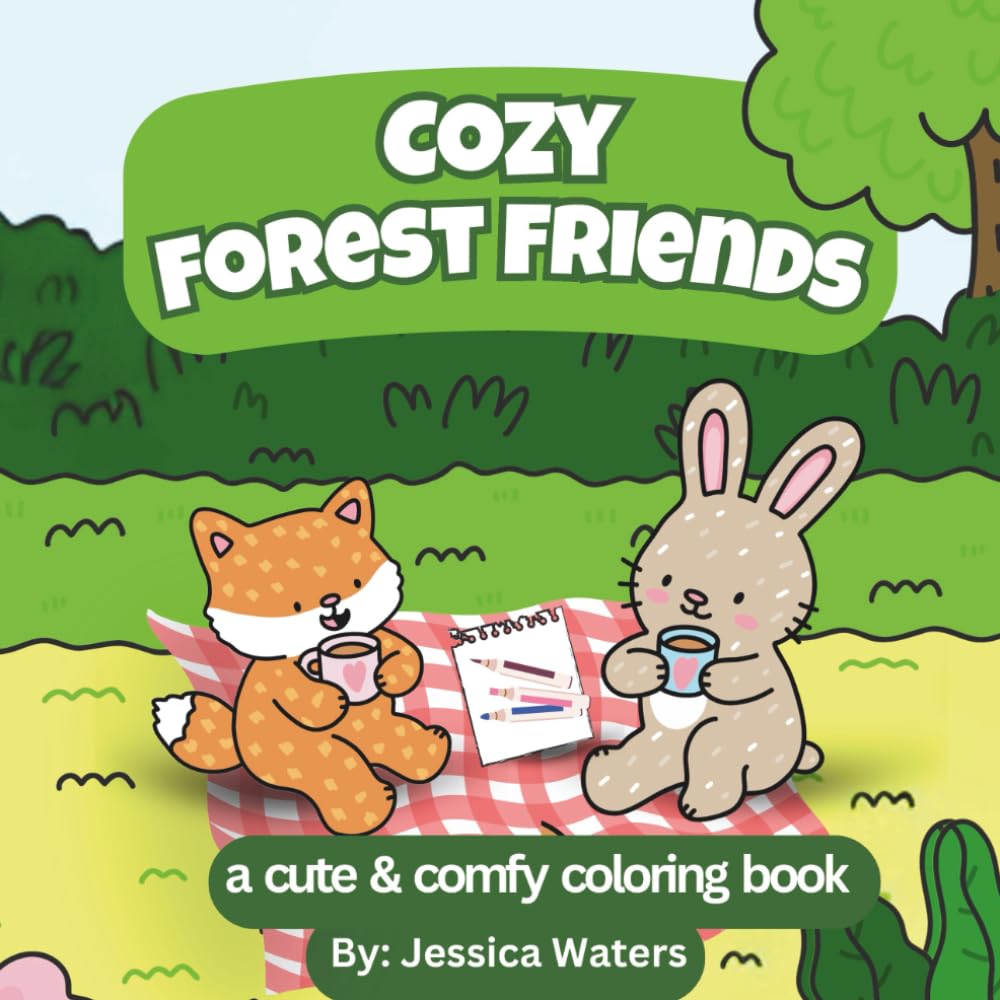 Cozy Forest Friends: A Cute & Comfy Coloring Book | Hand Drawn Fuzzy Animals | 30 Adorable Outdoor Adventure Scenes baixar livro de graça