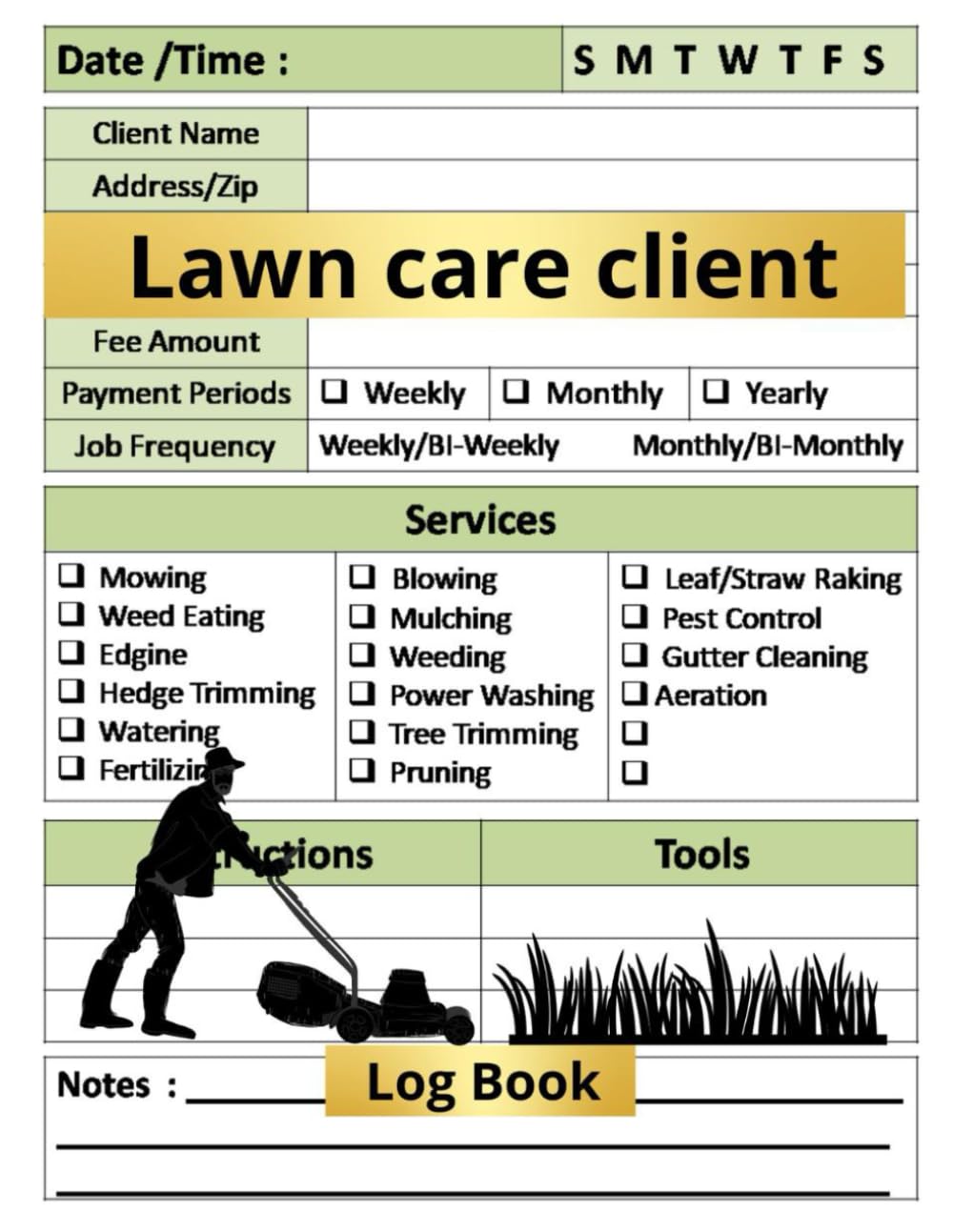 ler totalmente Lawn Care Client Log Book: Record-Keeping for Professional Lawn Care Services / Track And Record Your Client's