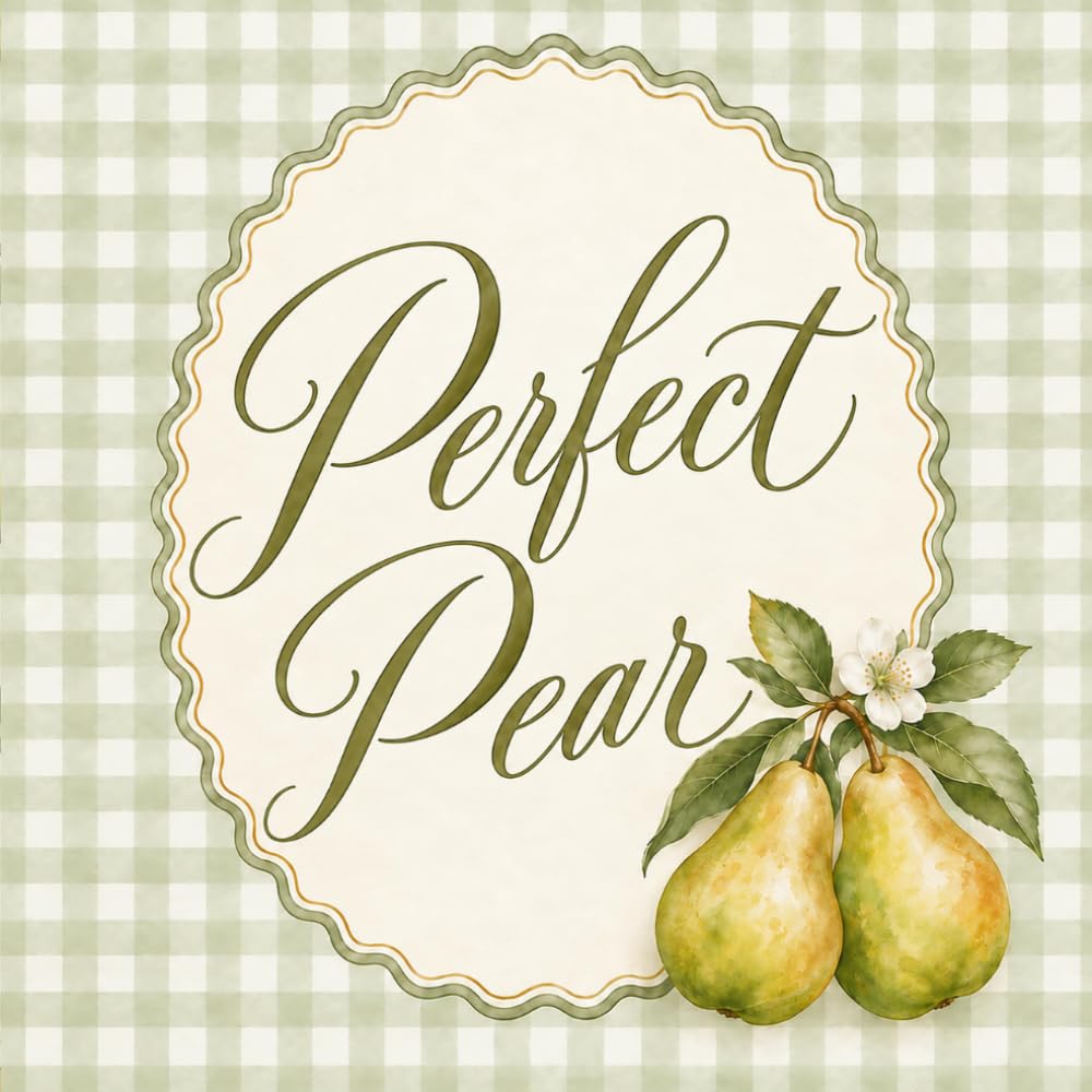 Perfect Pear: Bridal Shower Guest Book and Gift Log | Sage Gingham and Watercolour Pear Design | 8.5 x 8.5 Inch Sign In Book for Wishes, Advice and Memories baixar livro de graça