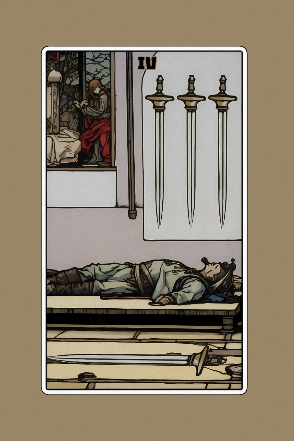 Four of Swords - Tarot Card Notebook - Card No.58 (Color Ed.): A5 Ruled Lined Tarot Journal Diary Sketchbook Notebook - Four of Swords (Rest and Contemplation) baixar livro de graça