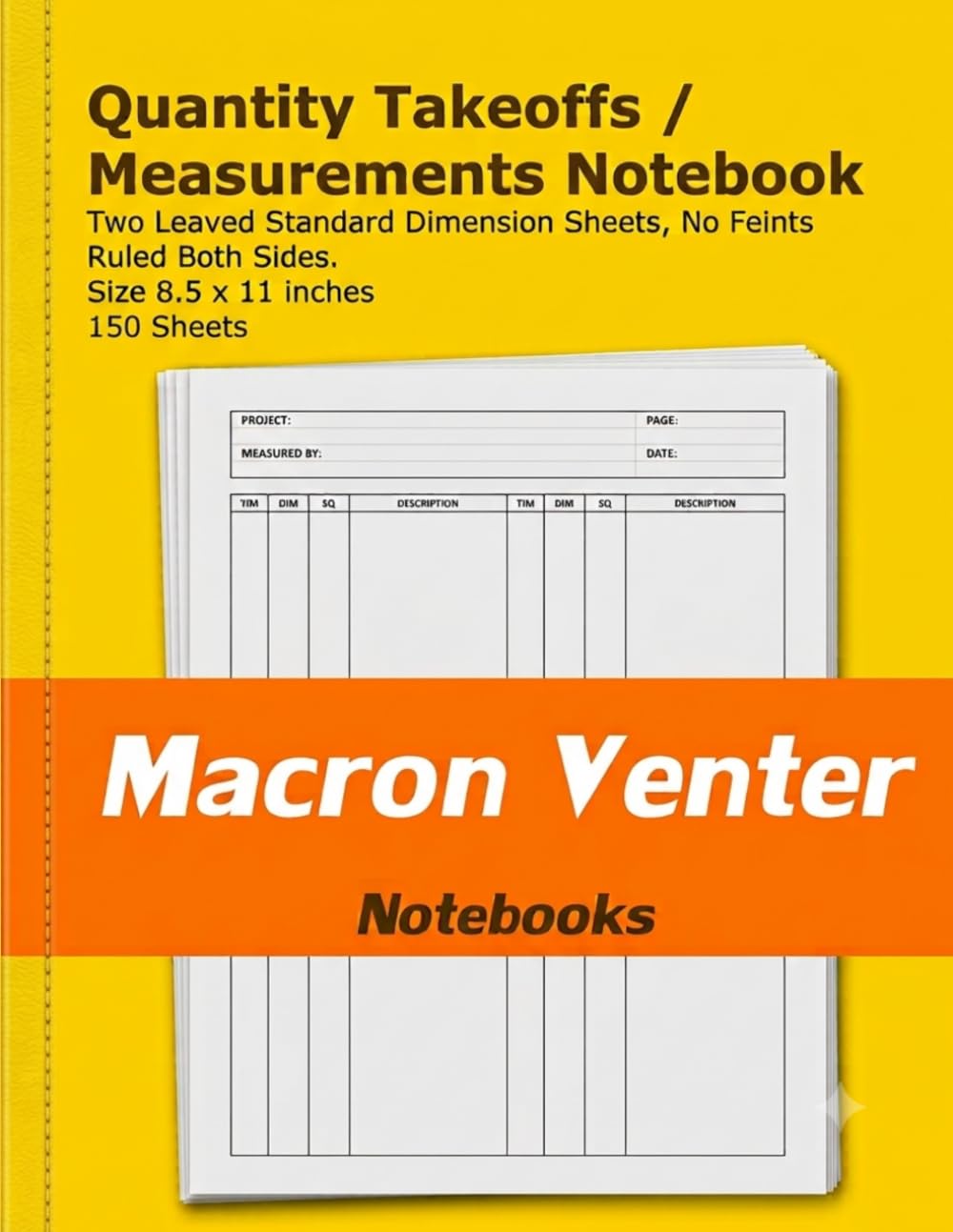 capítulo por capítulo baixar Quantity Takeoffs Sheet for Construction Plan Measurements and Calculations: 150 Standard Dimension Paper Sheets No Horizontal Lines – Ruled Both Sides (Two-Leaved Page Format)