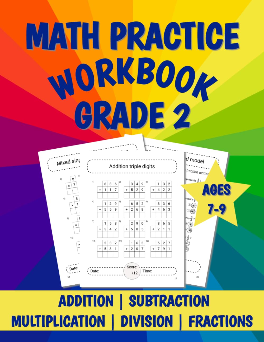 ler totalmente Grade 2 Math Addition and Subtraction Practice Workbook: Plus a Preview on Grade 3 Multiplication, Division and Fractions