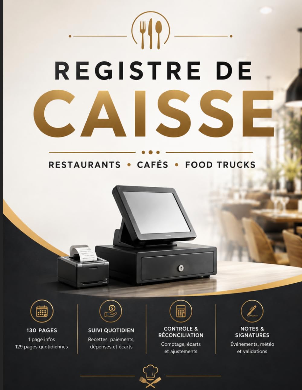 ler totalmente Registre de Caisse Restaurant: Cahier de Suivi Quotidien des Encaissements, Paiements, Contrôle de Caisse et Réconciliation | Pour Restaurants, Cafés, Snacks, Brasseries & Food Trucks